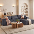 DUMOS 108 Boneless Couch, Cloud Sectional Couch with L-Shape Chaise, Modular Sectional Sofa with Deep Seat, Upholstered Couch for Living Room Bedroom, No Assembly Required (Grey, Left Facing Chaise)