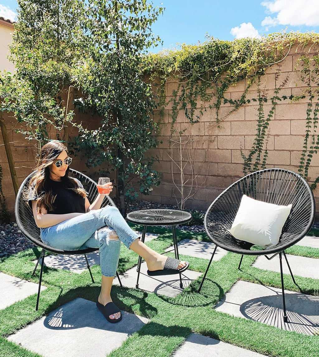 Outdoor Settee 2-Seat Garden Furniture with Backrest PE Rattan