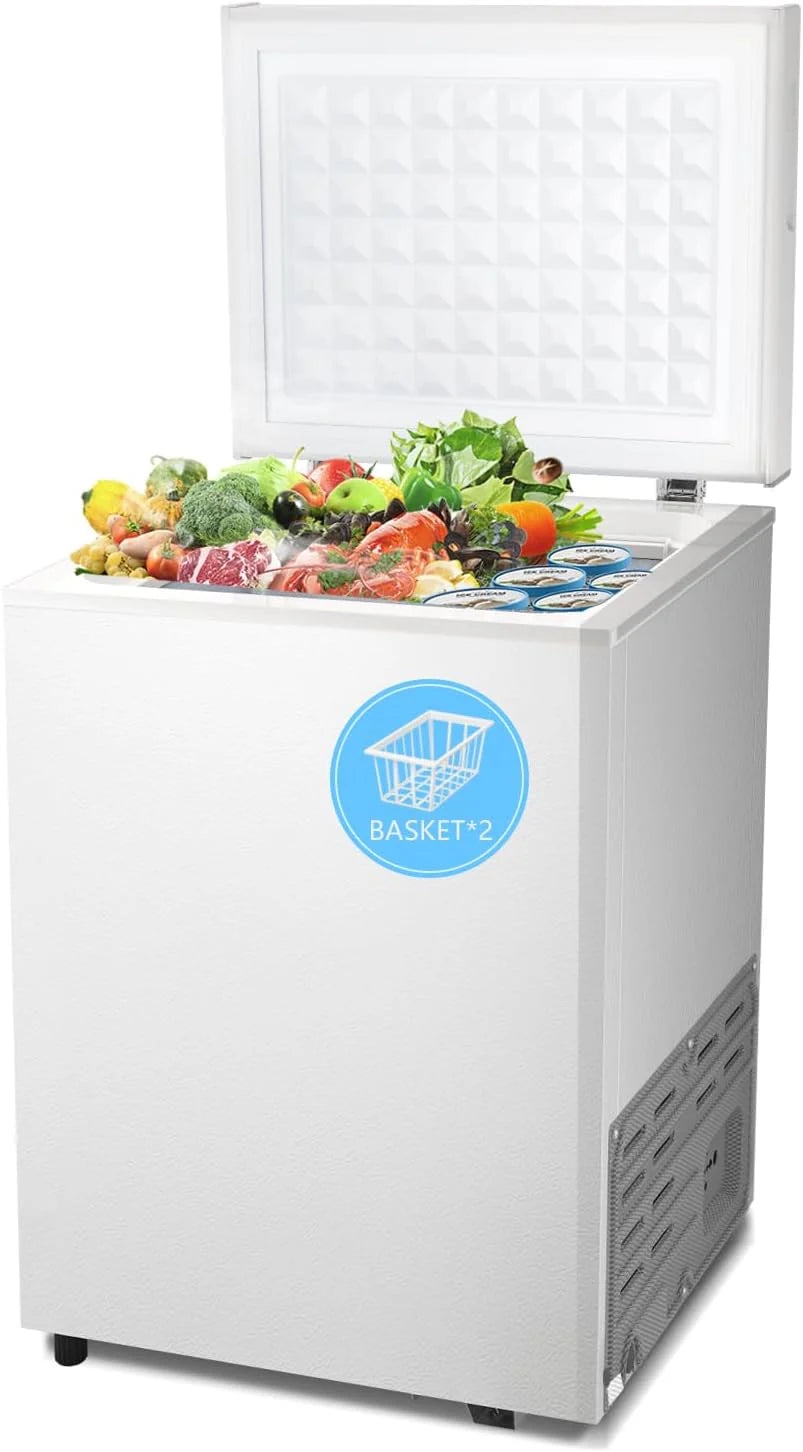 Chest Freezer 3.5 Cubic Feet Compact Freezer Free Standing Top open Door Deep Freezer