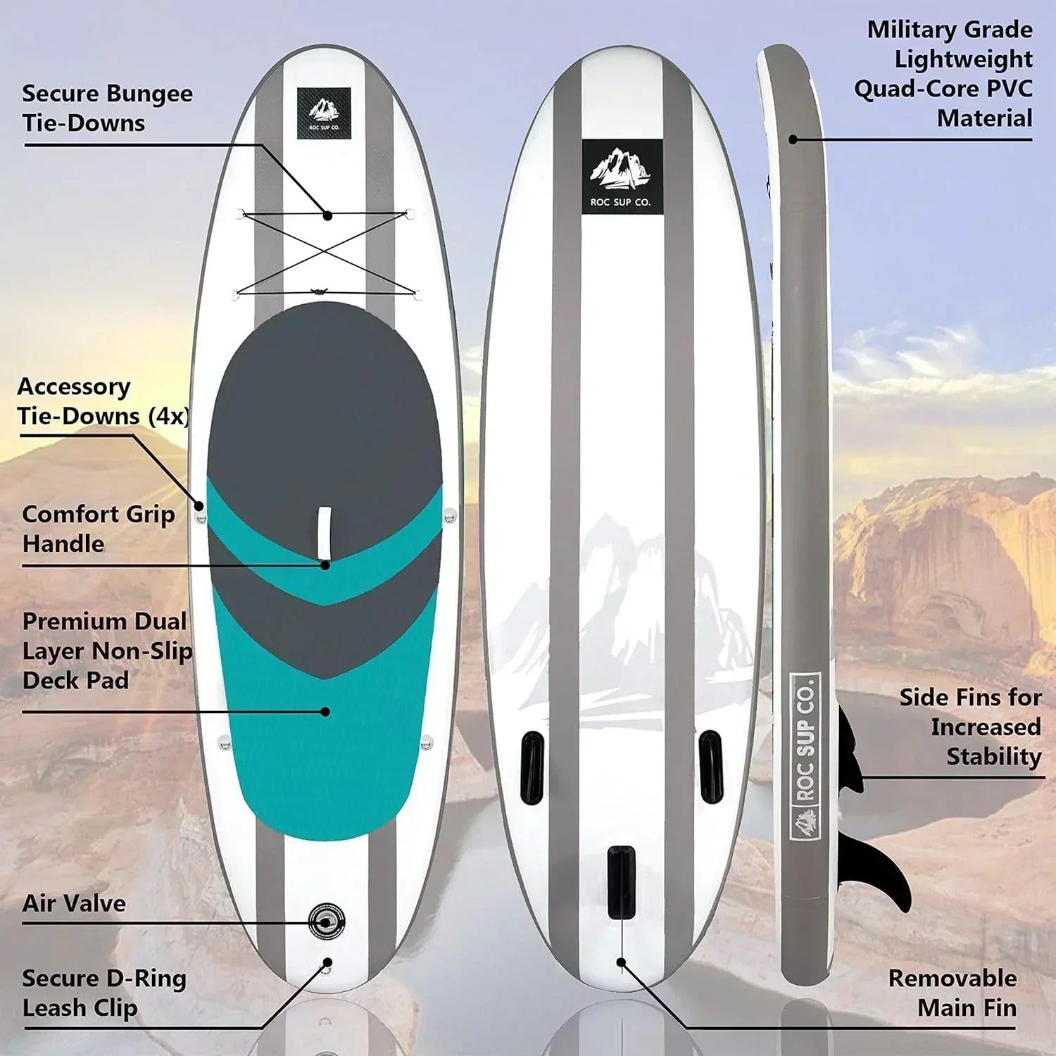 ROC inflatable stand-up paddle board high-quality SUP paddle board accessories