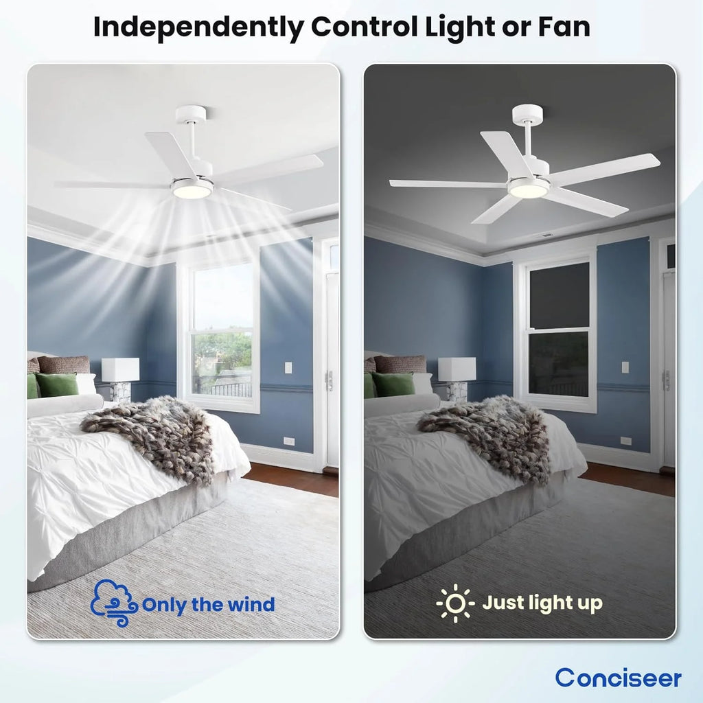 Modern Ceiling Fans with Lights, 72 Inch Ceiling Fan with Light and Remote, Bedroom Living Room Library Cafe Outdoor/Industrial,24W 3CCT Dimmable, 8 Blades 6 Speed Reversible Quiet DC Motor, Black