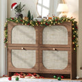 Nicetree freestanding ultra-thin arched rattan shoe cabinet