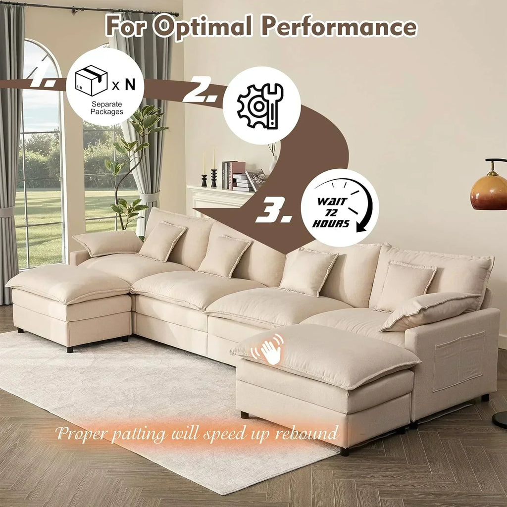108 U-shaped sofa modular sofa Comfortable cloud sofa