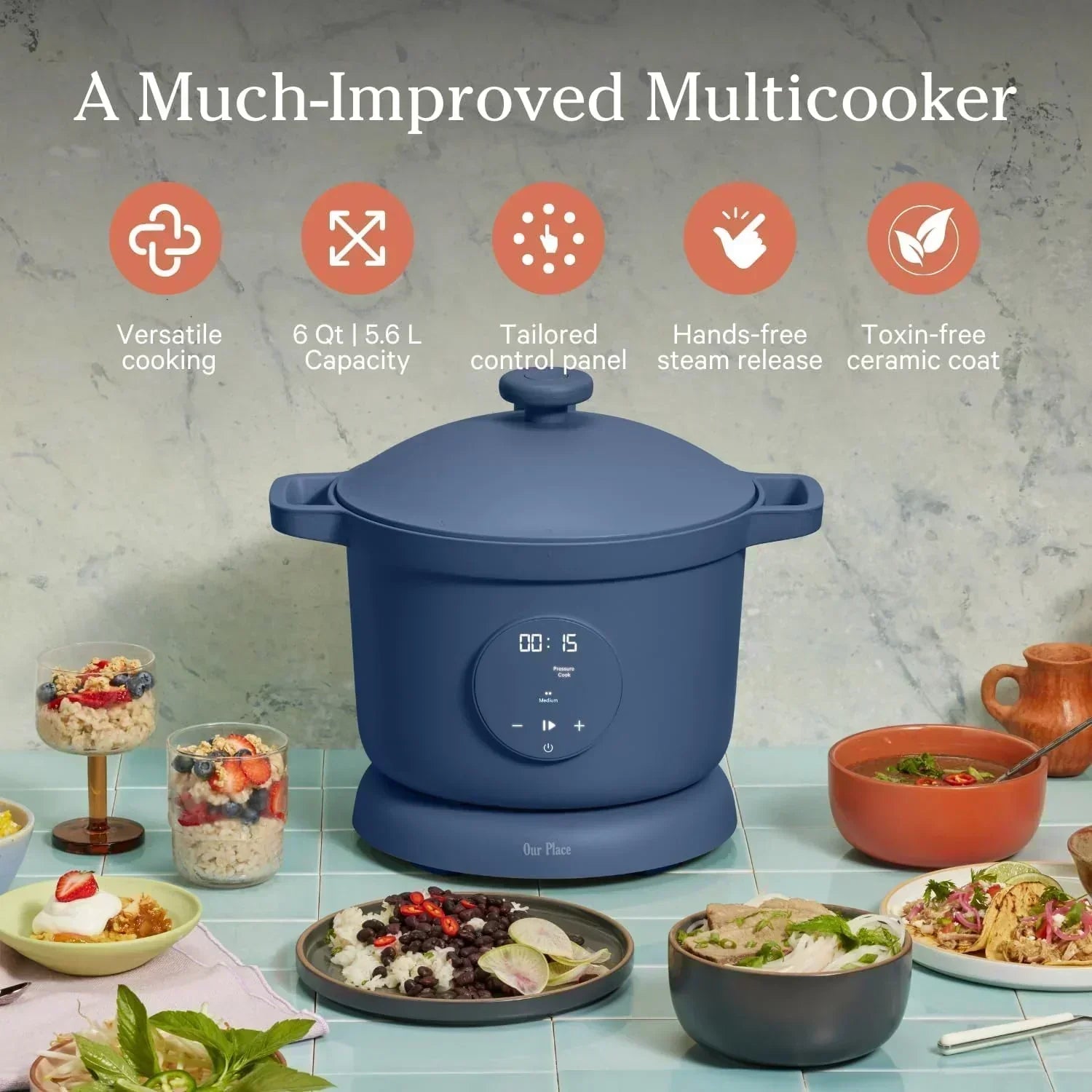 Our Place Dream Cooker 6-quart Multicooker 4 Versatile Modes Pressure Cook Slow Cook Sear