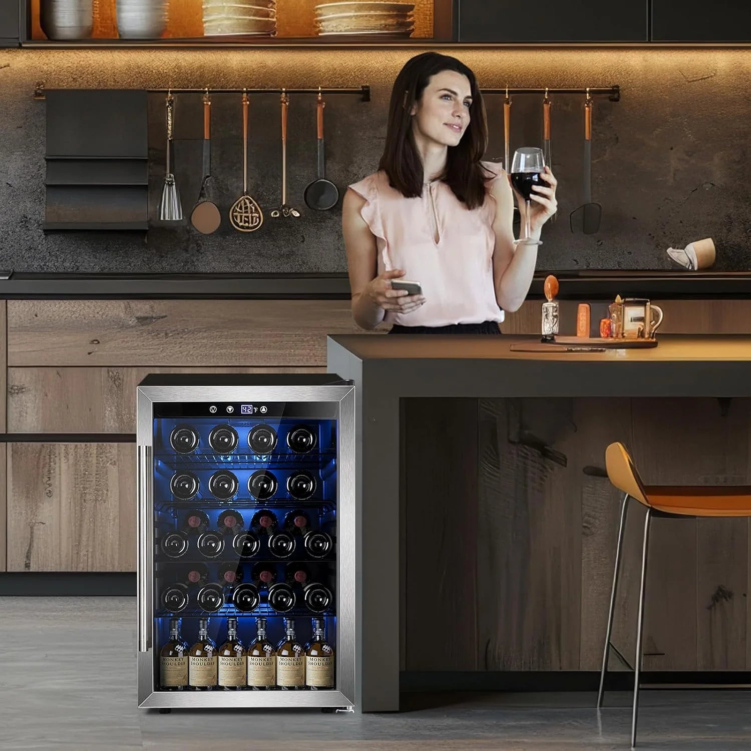 Mini Fridge 130 Can Beverage Refrigerator Cooler, 3.2 Cu.Ft Drink Fridge for Soda Wine Beer, Adjustable Temperature Control for Home Office, Black