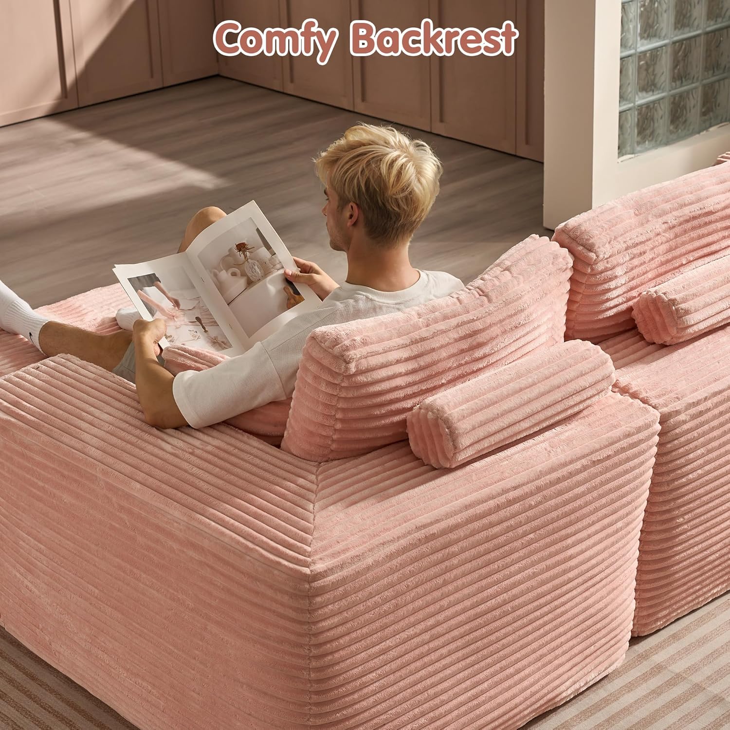 Ovios 104 Cloud Section Sofa L-shaped lounge chair, modern modular sofa