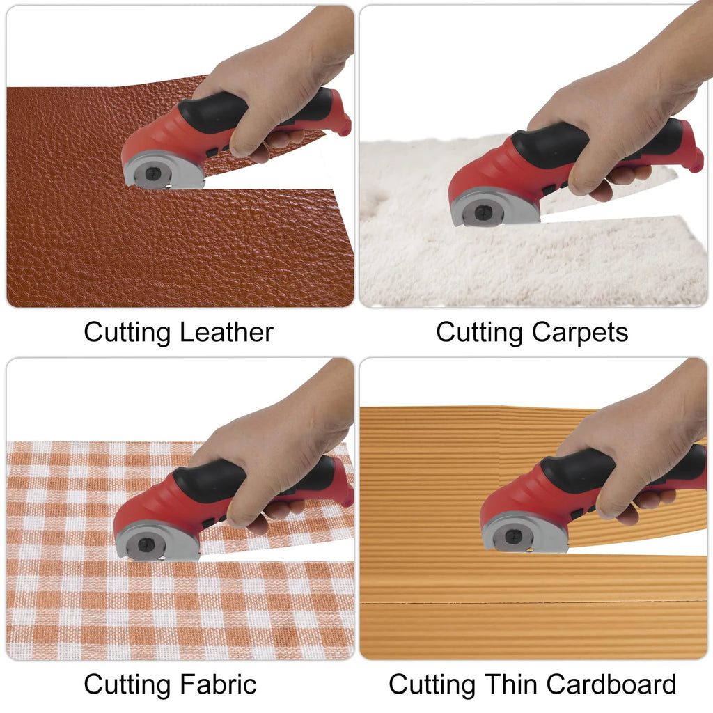 Cordless Electric Scissors 4V Rechargeable Box Cutter for Cardboard Fabric Leather with Safety Lock