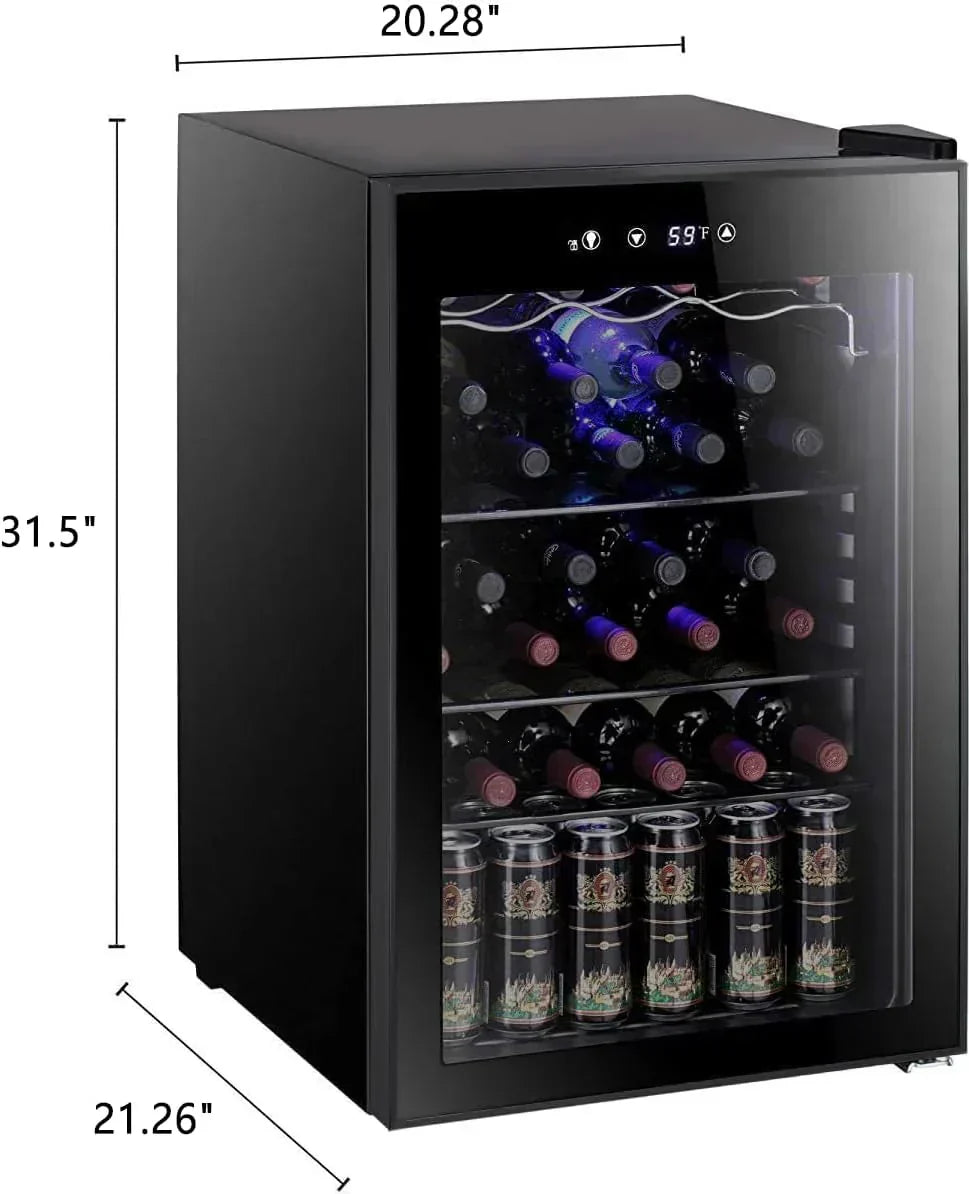 Antarctic Star 26 Bottle 130 Can Wine Cooler/Cabinet Beverage Refrigerator Cellar Beer Clear Glass