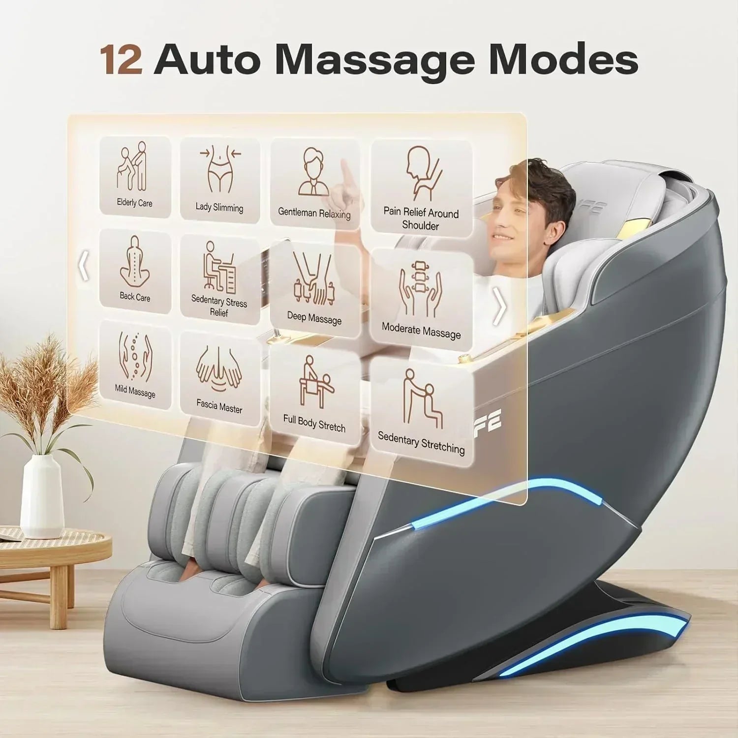 Full Body Massage Chair 160?? Zero Gravity Recliner with Body Scan Shiatsu Massage Chair