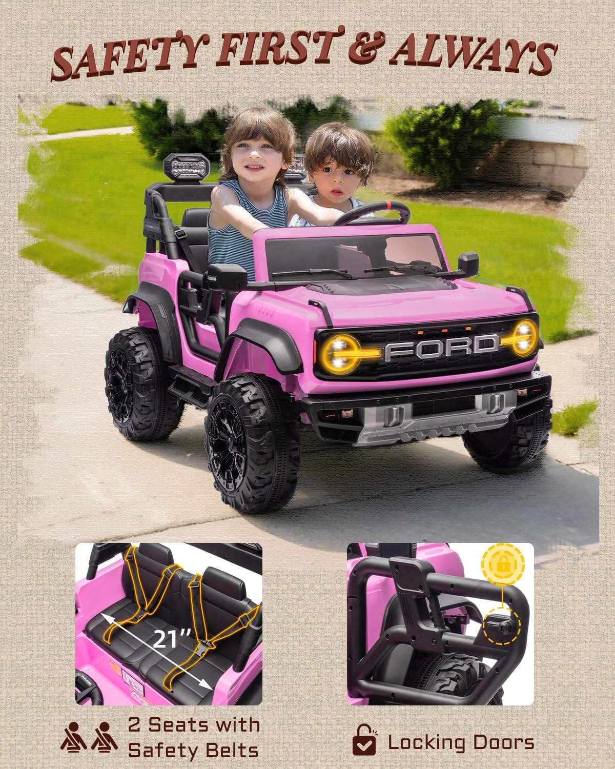 Kids Pink Ride-On Truck Battery Powered Electric Toy Car