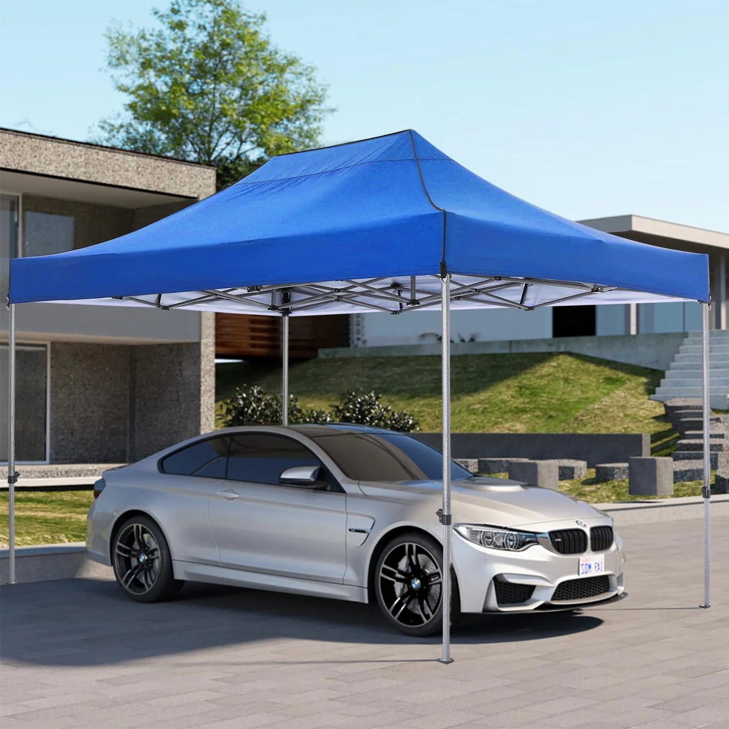 COBIZI 10x20 Heavy Duty Pop up Canopy Tent with 6 sidewalls Easy Up Commercial Outdoor Canopy Wedding Party Tents for Parties All Season Wind & Waterproof Gazebo with Roller Bag,Black(Frame Thickened)
