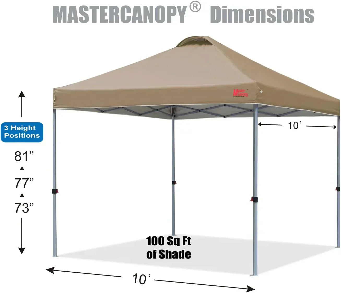 Durable Pop-up Canopy Tent with Roller Bag (10x10 Black)