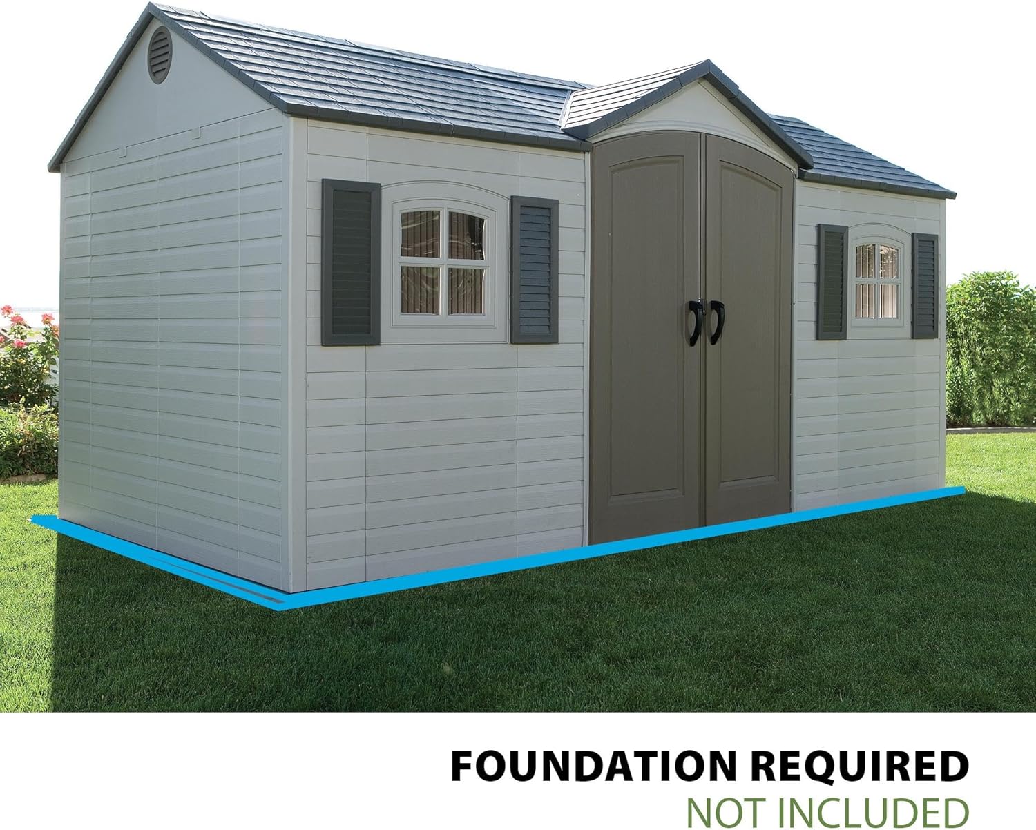 Lifetime 6446 Outdoor Storage Shed 8 x 15 Foot Desert Sand