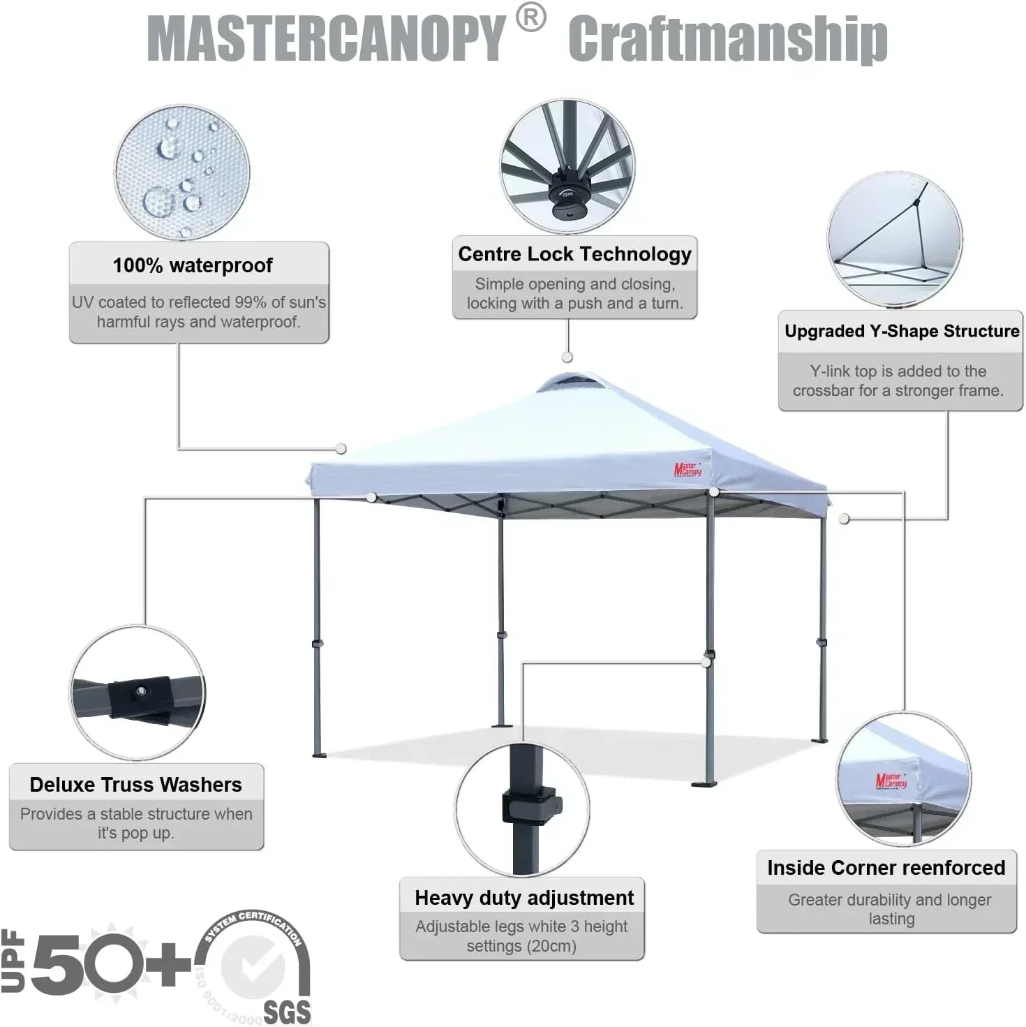 Durable Pop-up Canopy Tent with Roller Bag (10x10 Black)
