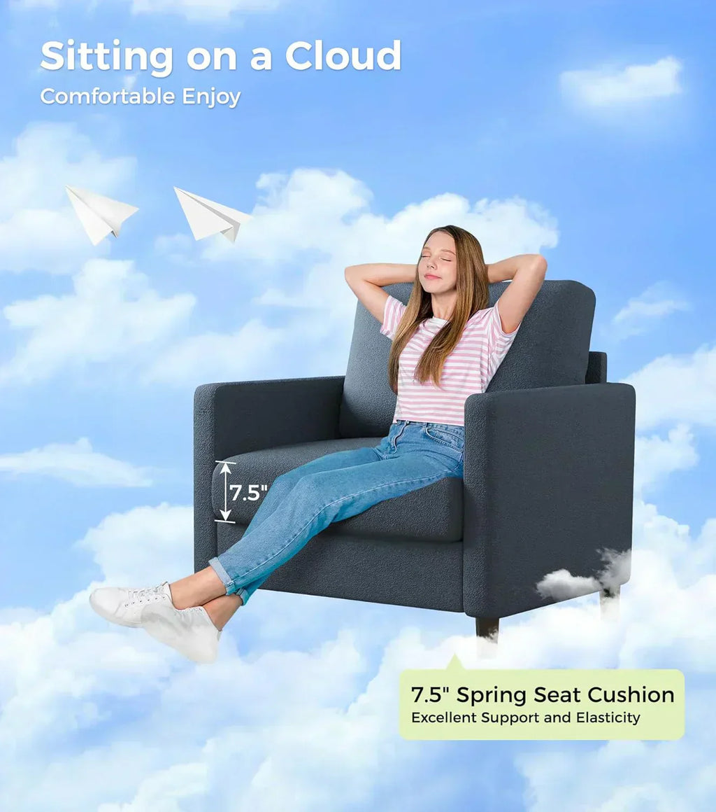 Loveseat Sofa 51 Love Seat Comfy Corduroy Small Loveseat Tool-Free Setup Couch
