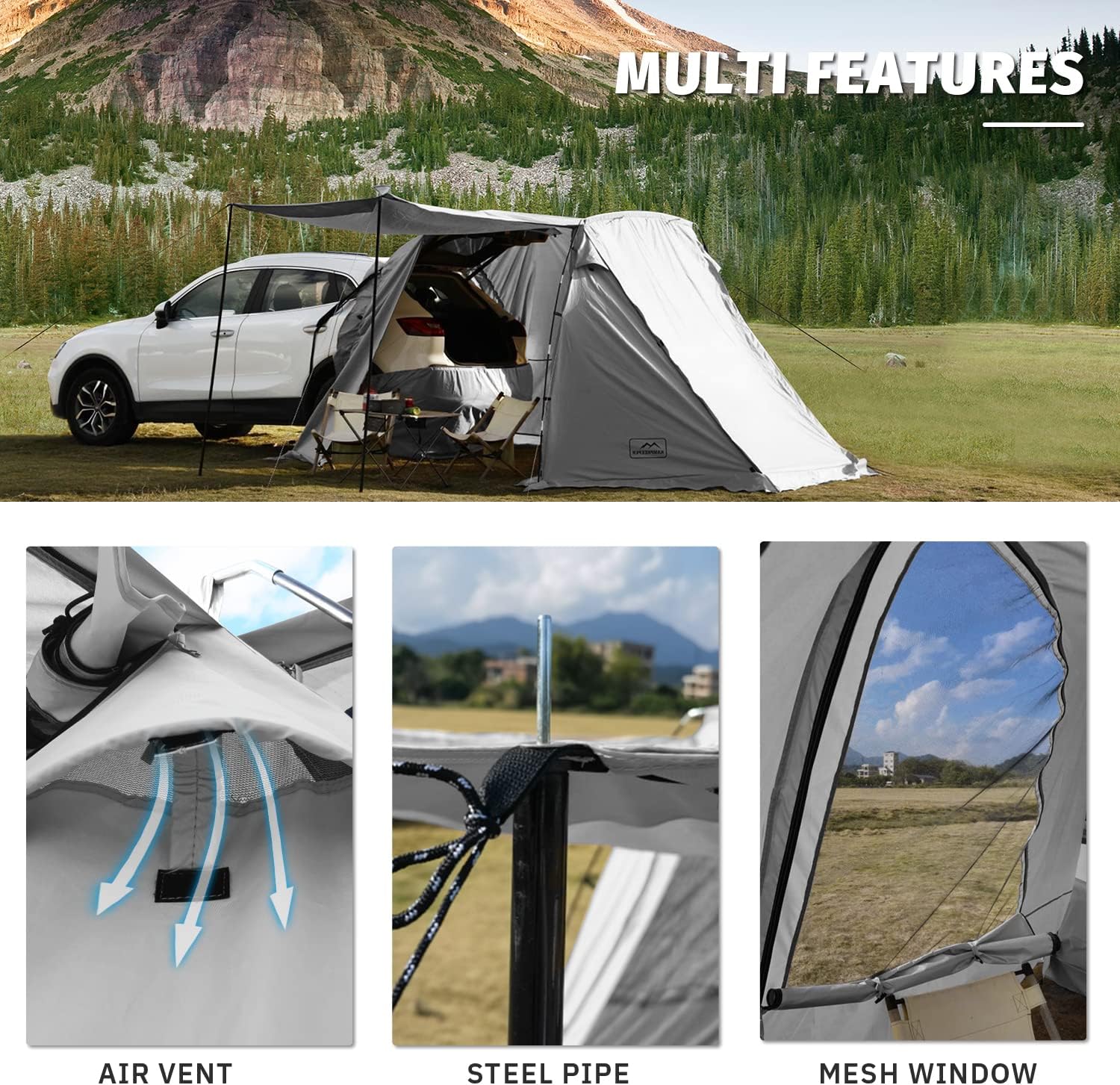 KAMPKEEPER SUV Car Tent Tailgate Shade Awning Tent for Camping Vehicle Camping Tents
