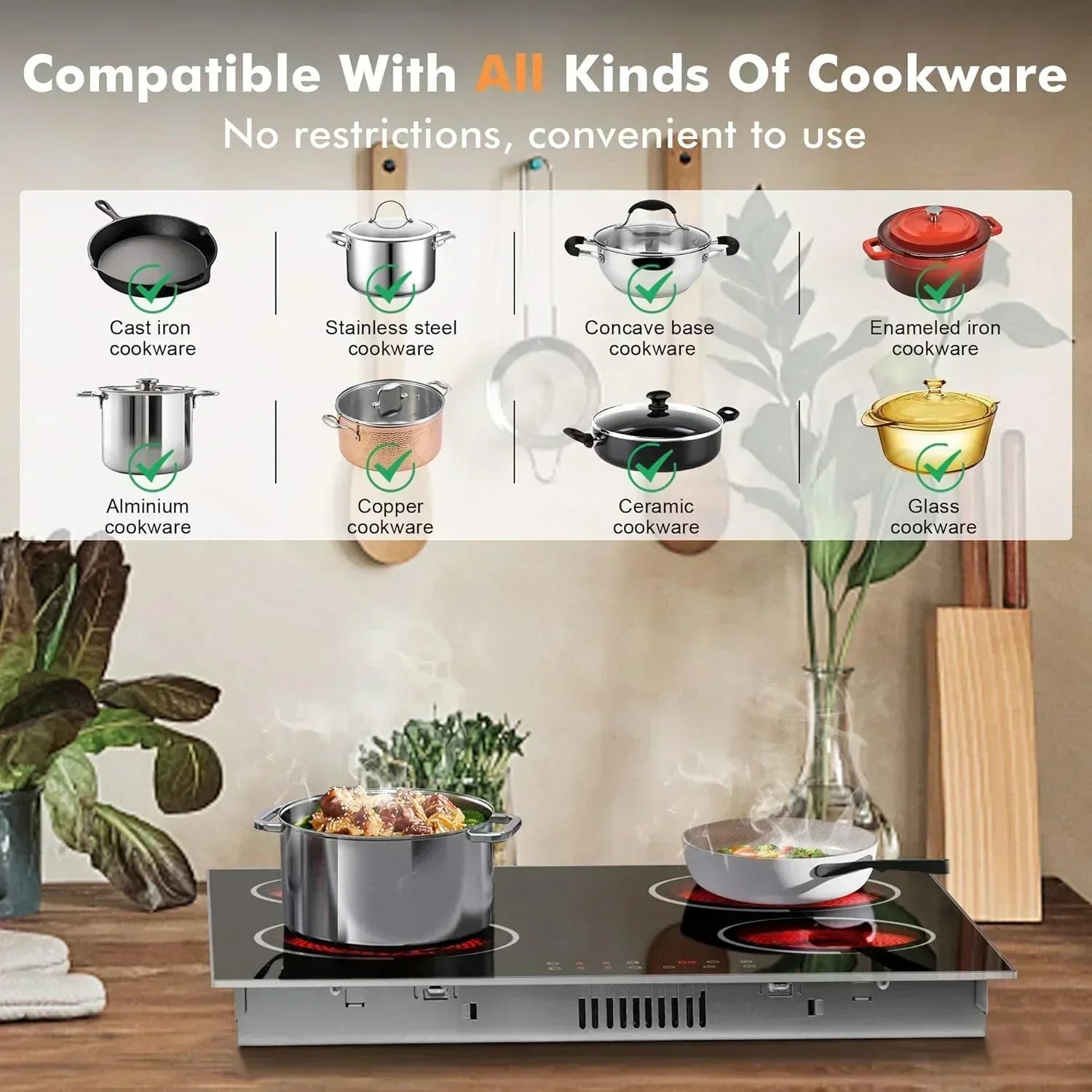 Electric Cooktop 30 Inch - 5 Burners Built-in Ceramic Cooktop 30 Electric Stove Top