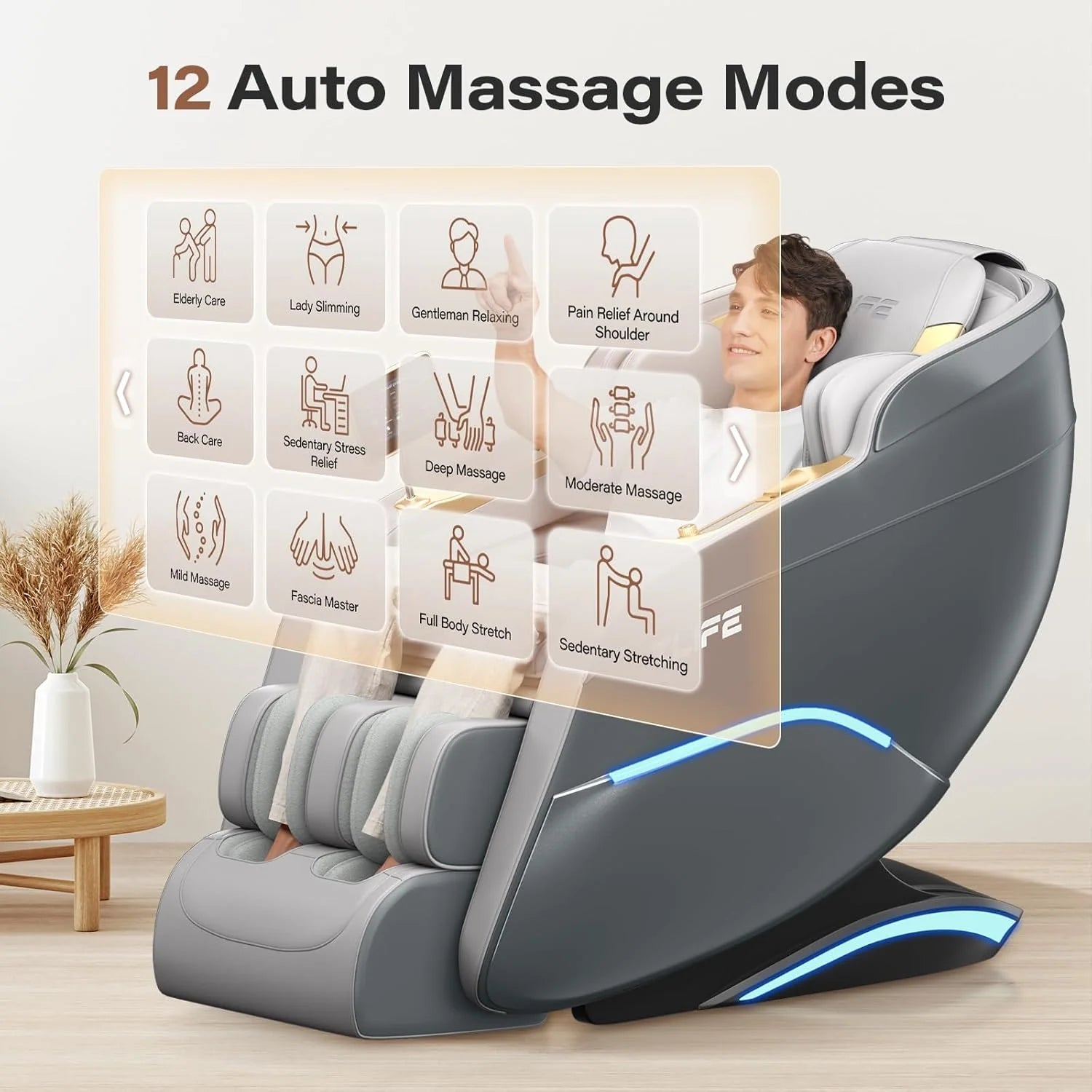 Full Body Massage Chair, 160° Zero Gravity Recliner with Body Scan, 50 SL Track Shiatsu Massage Chair, Spot Massage, Foot Roller