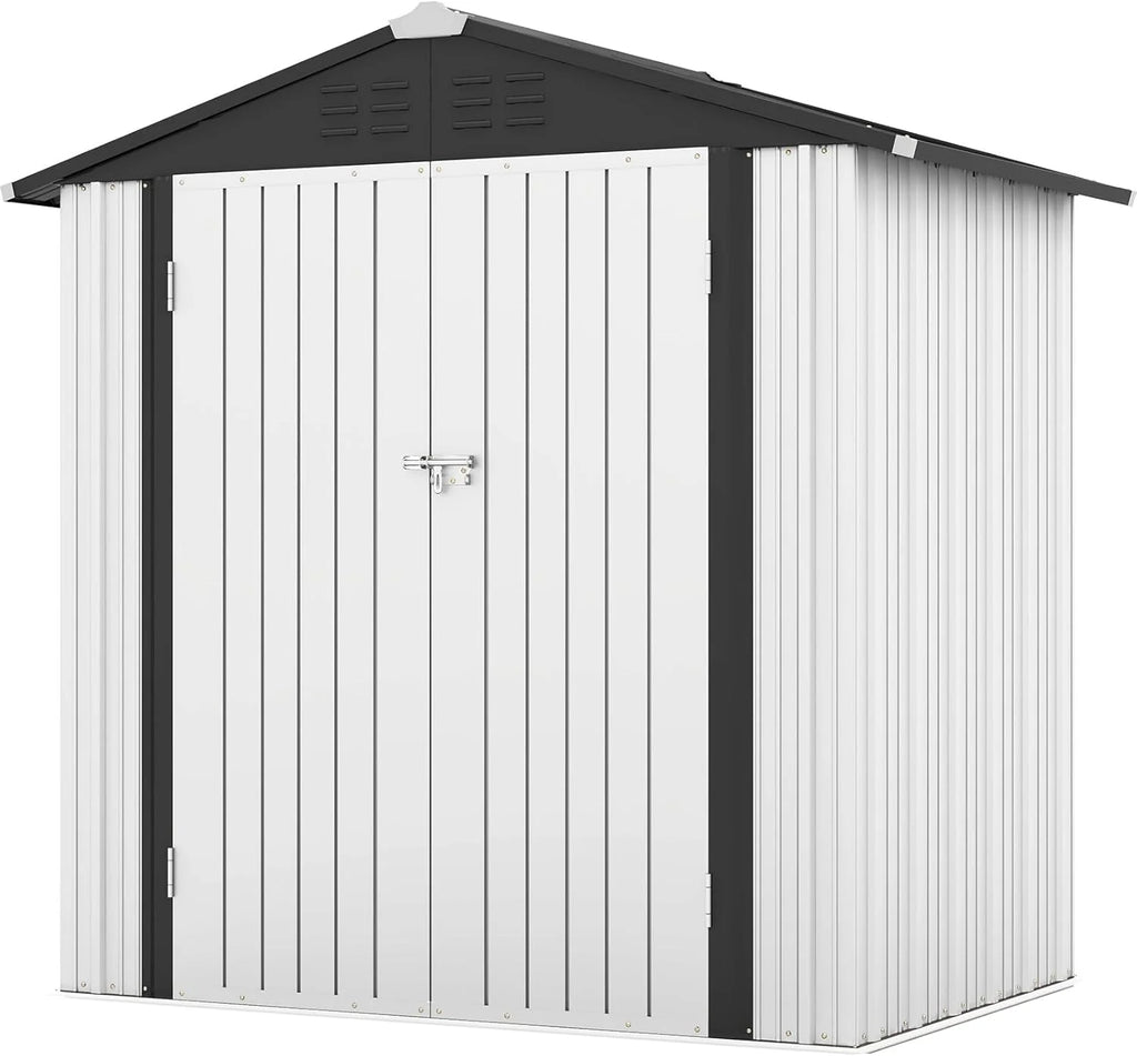 Patiowell 5x3 FT Outdoor Storage Shed Tool Shed with Sloping Roof and Lockable Door Metal Shed