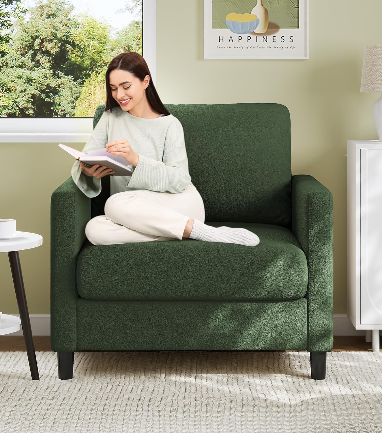 Loveseat Sofa 51 Love Seat Comfy Corduroy Small Loveseat Tool-Free Setup Couch