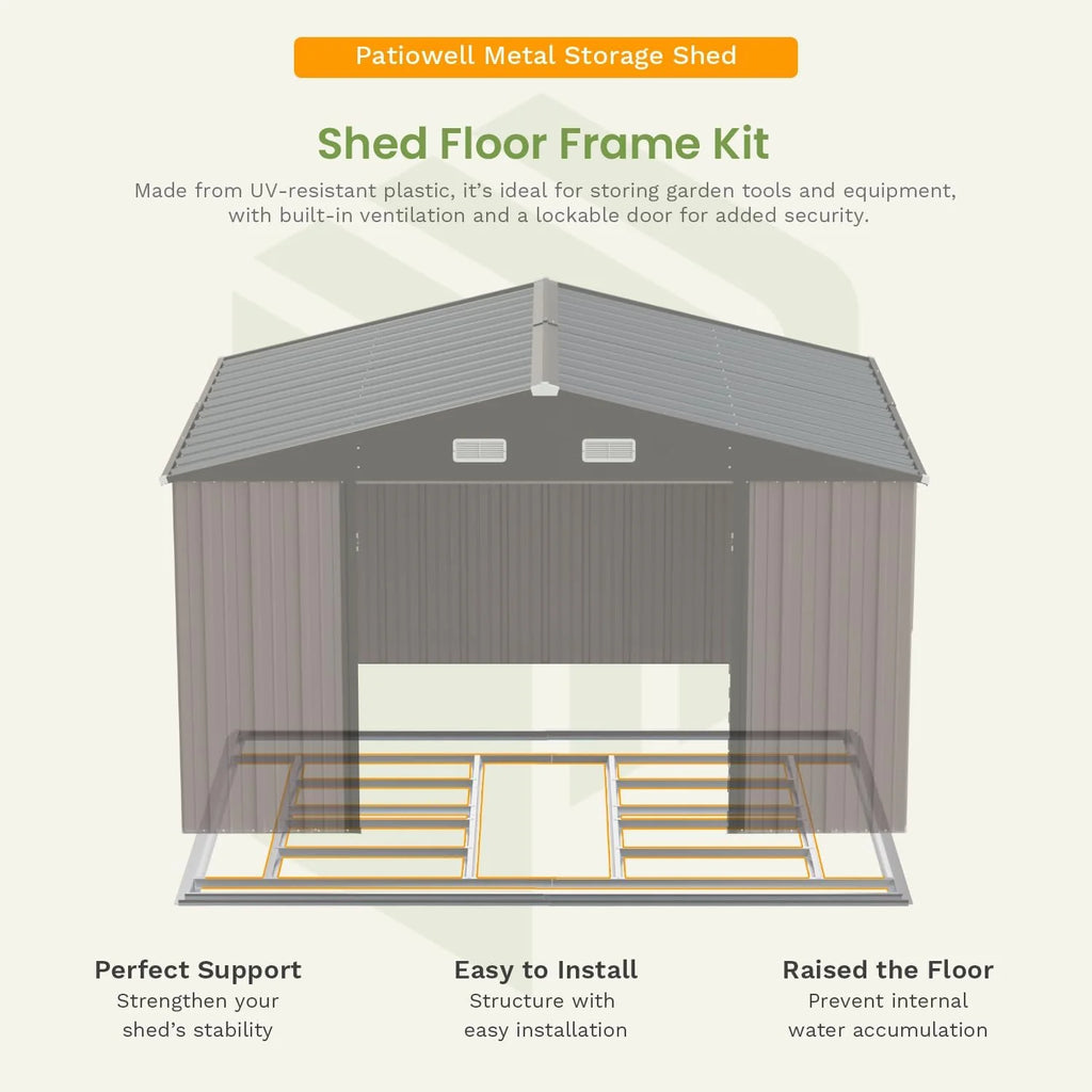 Patiowell 5x3 FT Outdoor Storage Shed Tool Shed with Sloping Roof and Lockable Door Metal Shed