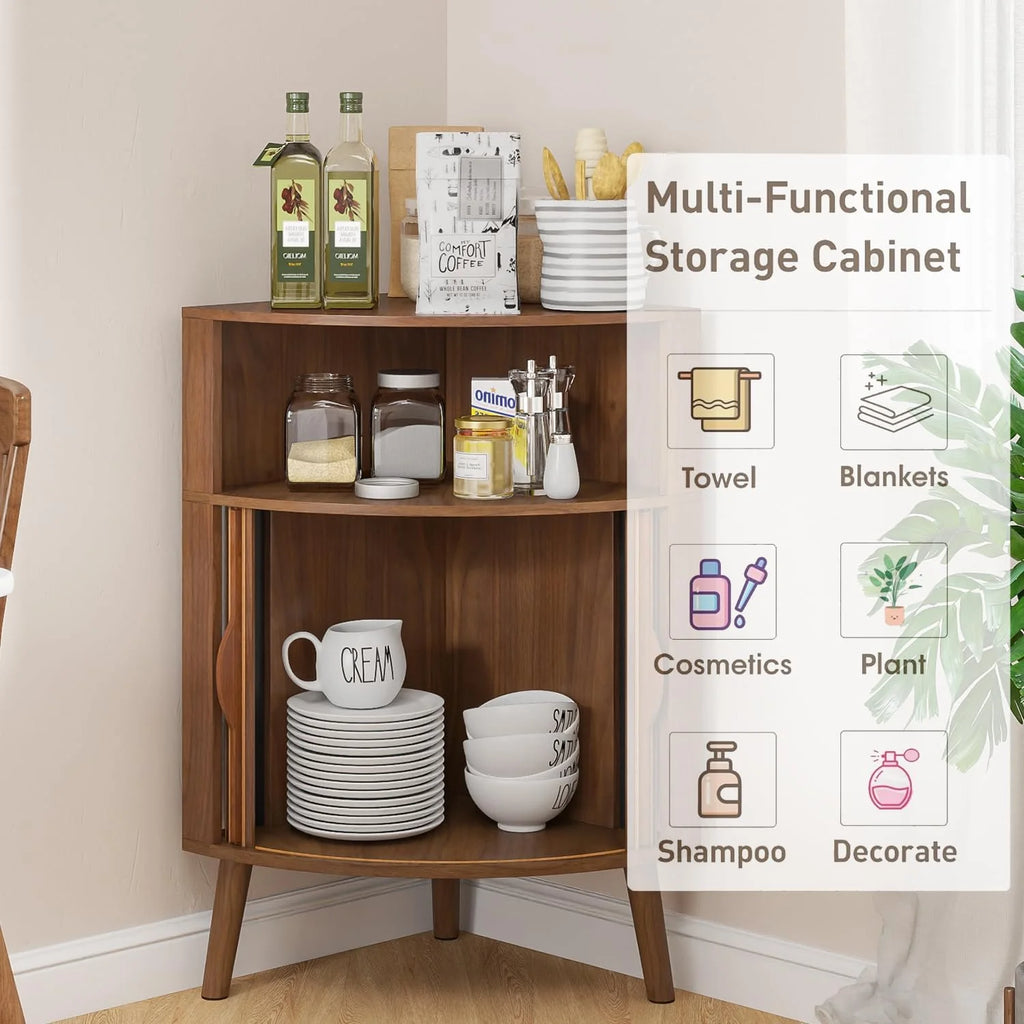 Corner Cabinet, 66.73'' Tall Modern Corner Bathroom Storage Cabinet