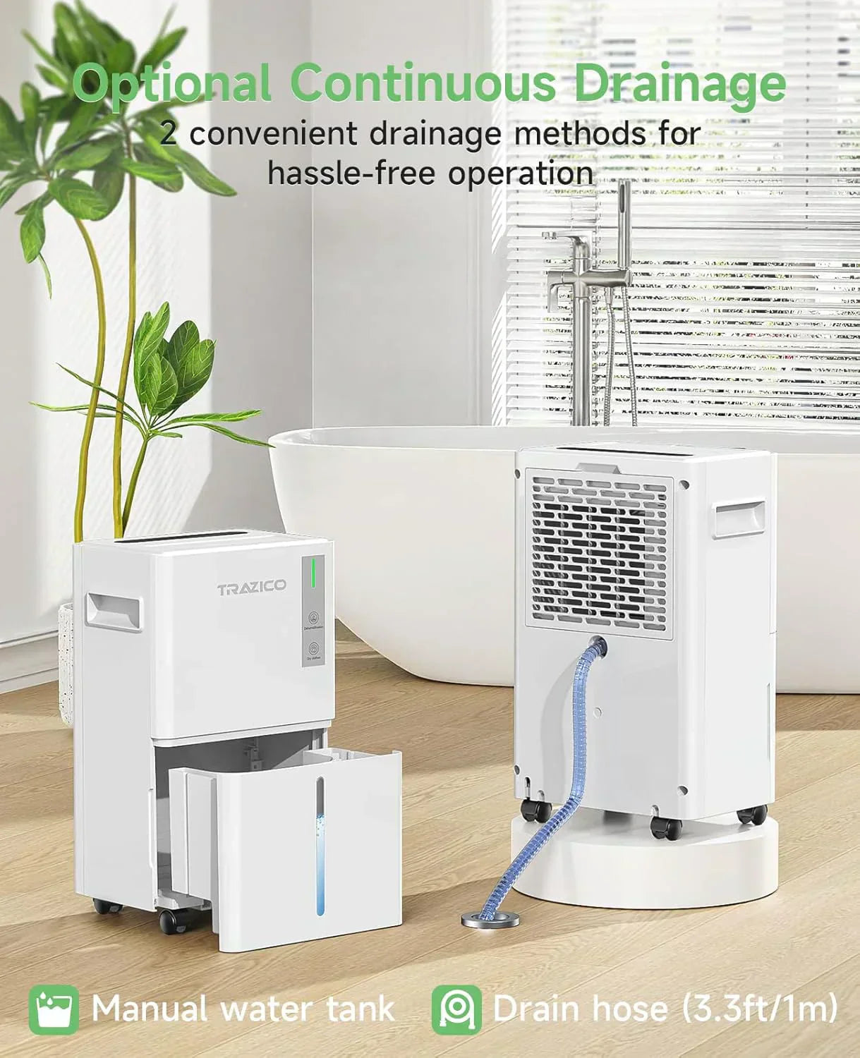 1500 Sq.ft Dehumidifier for Basement 21 Pint Dehumidifiers for Home Large Room with Drain Hose