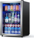 Beverage Refrigerator Cooler-120 Cans Freestanding Mini Fridge Cooler with Glass Door