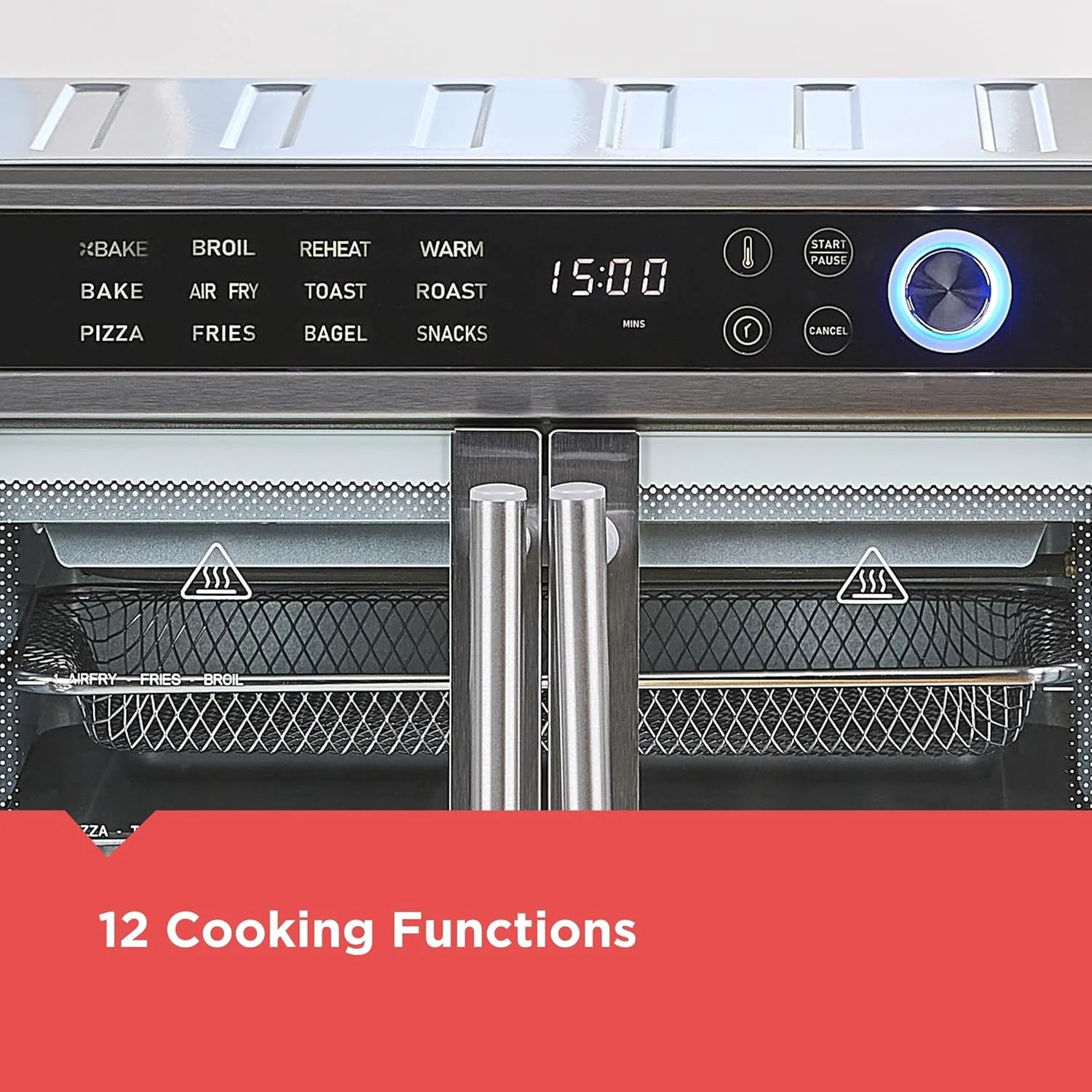 BLACK+DECKER Crisp 'N Bake Air Fryer Toaster Oven Combo, 12 in 1 Countertop Convection Oven Cooks Food Fast