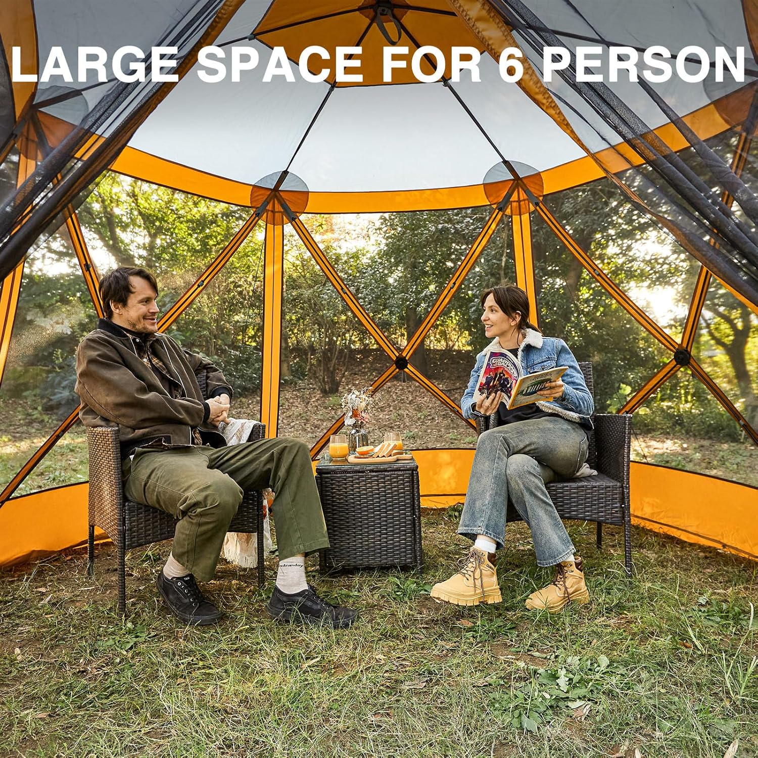 Pop up Screen House Tent for Camping 11.5 x 9.8 ft Instant Screened Gazebo Canopy