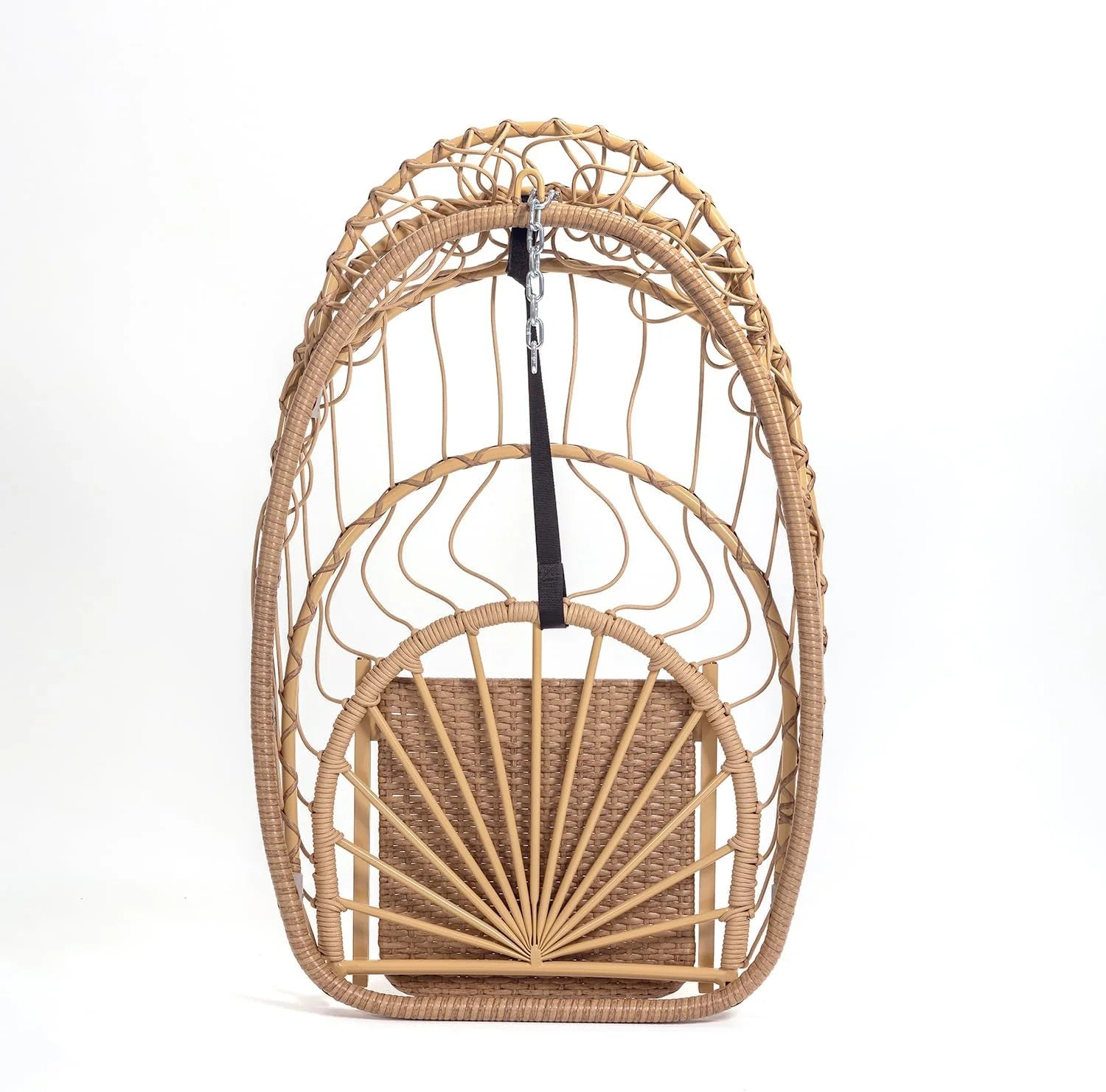 Yechen Indoor Outdoor Egg Hanging Chair Patio Wicker Swing Egg Chair Indoor Swinging Chair