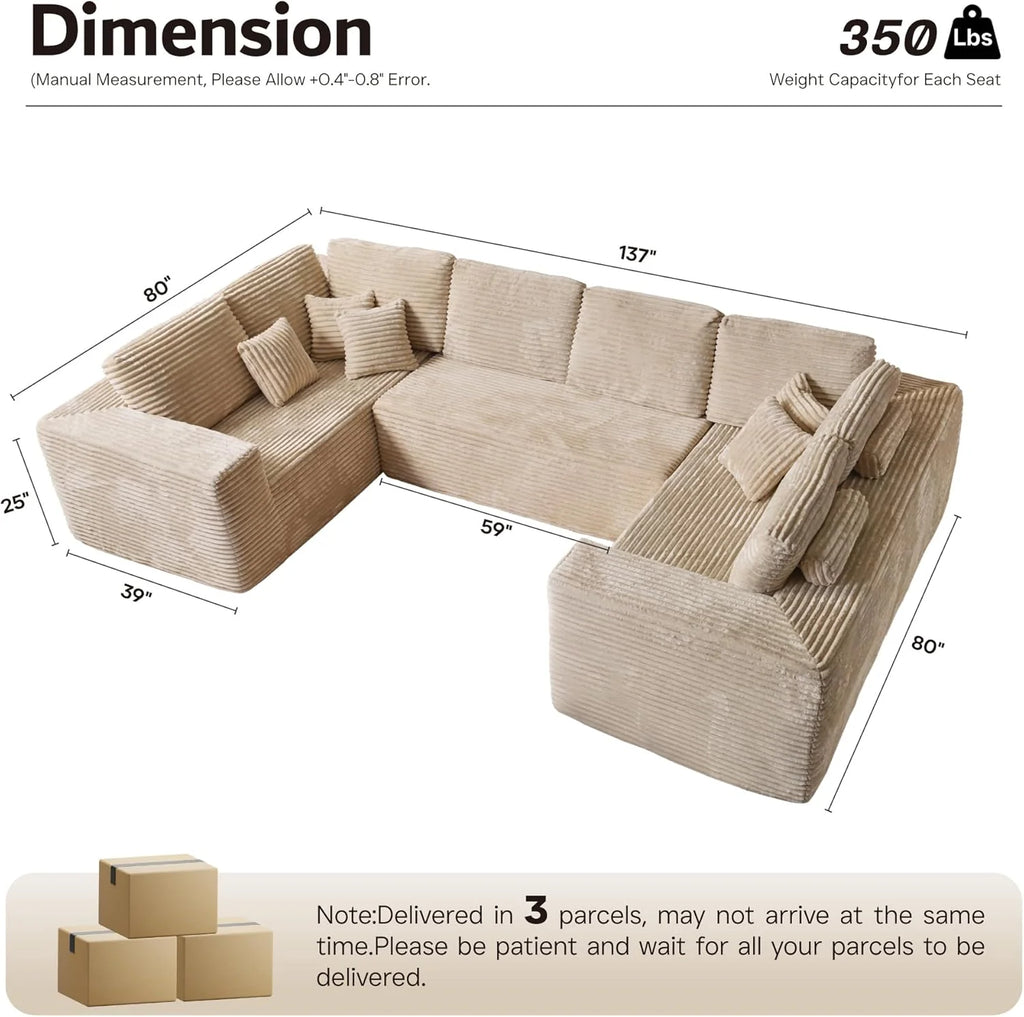 Ovios 104 Cloud Section Sofa L-shaped lounge chair, modern modular sofa
