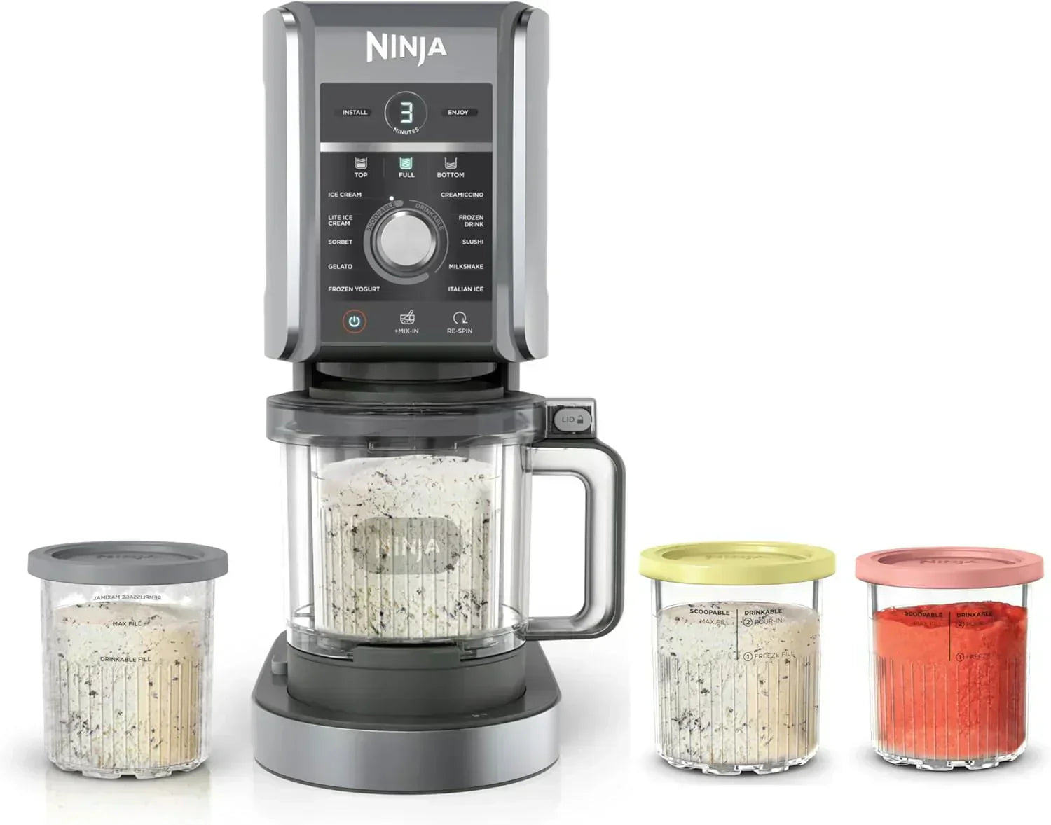 Ninja NC301 CREAMi Ice Cream Maker for Gelato Mix-ins Milkshakes Sorbet Smoothie Bowls More