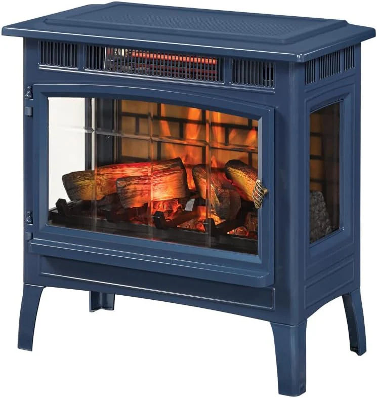 Freestanding Electric Fireplace Stove Heater with 3D Flame Effect for 1,000 Sq. Ft