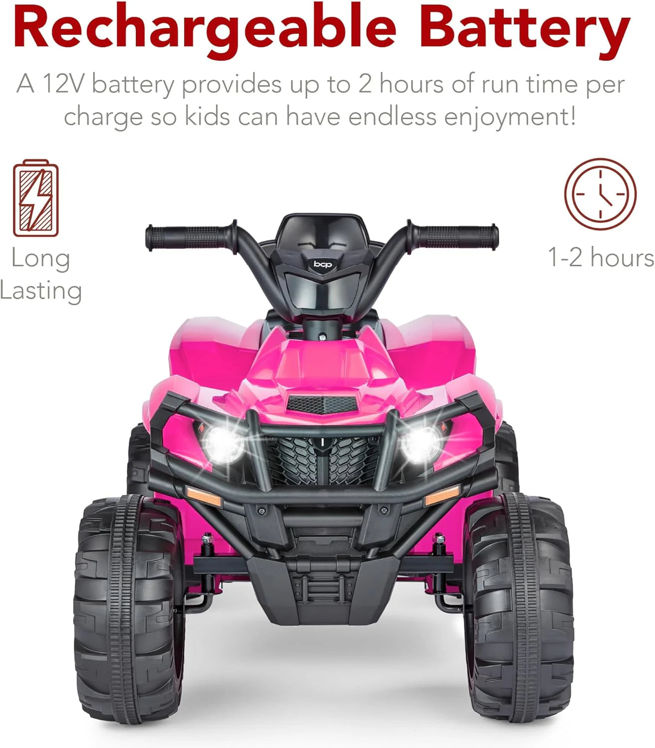 Best Choice Products 12V Kids Ride-On Electric ATV, 4-Wheeler Quad Car Toy w/Bluetooth Audio, 2.4mph Max Speed, Treaded Tires, LED Headlights, Radio