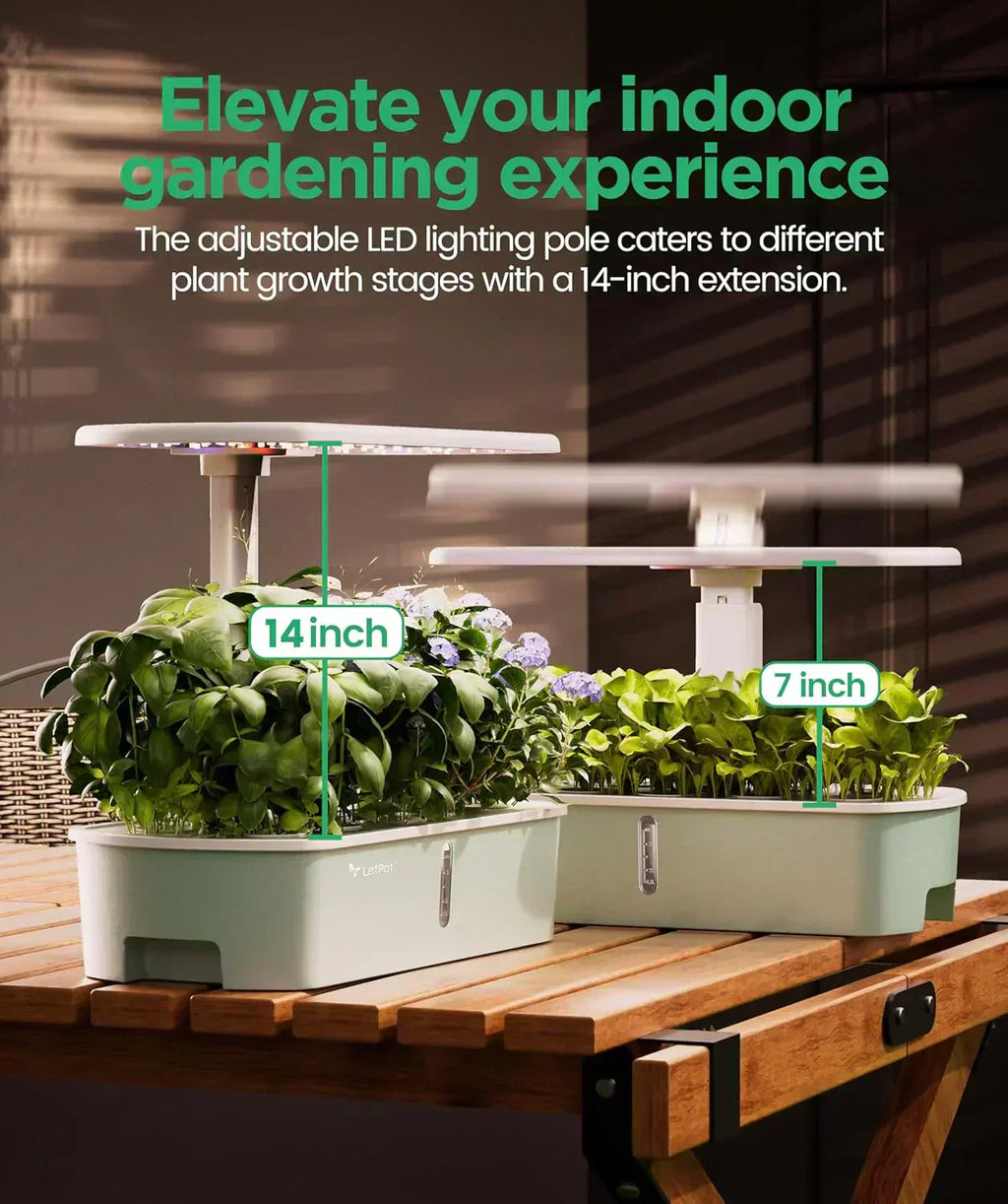 Hydroponic Planting System Kit App and WiFi Controlled Indoor Garden Full Spectrum Grow Light