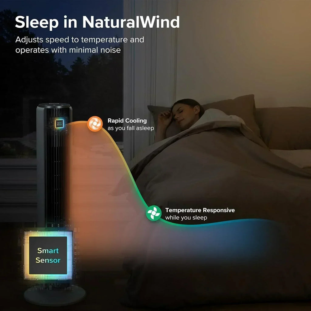 LEVOIT Tower Fan for Bedroom Standing Fan with 28dB Quiet for Sleep Remoter 12H Timer