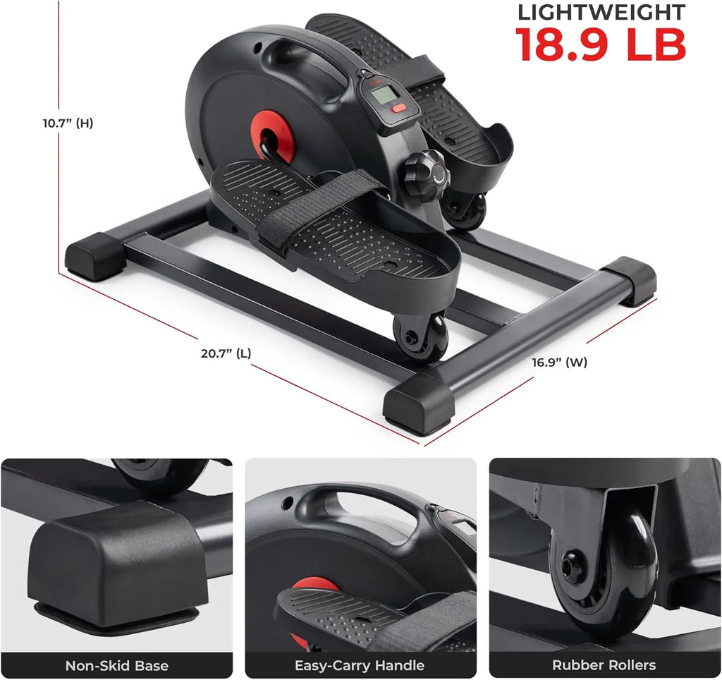 Sunny Health & Fitness Smart Mini Elliptical Trainer Indoor Under-Desk Pedal Exerciser for Seniors