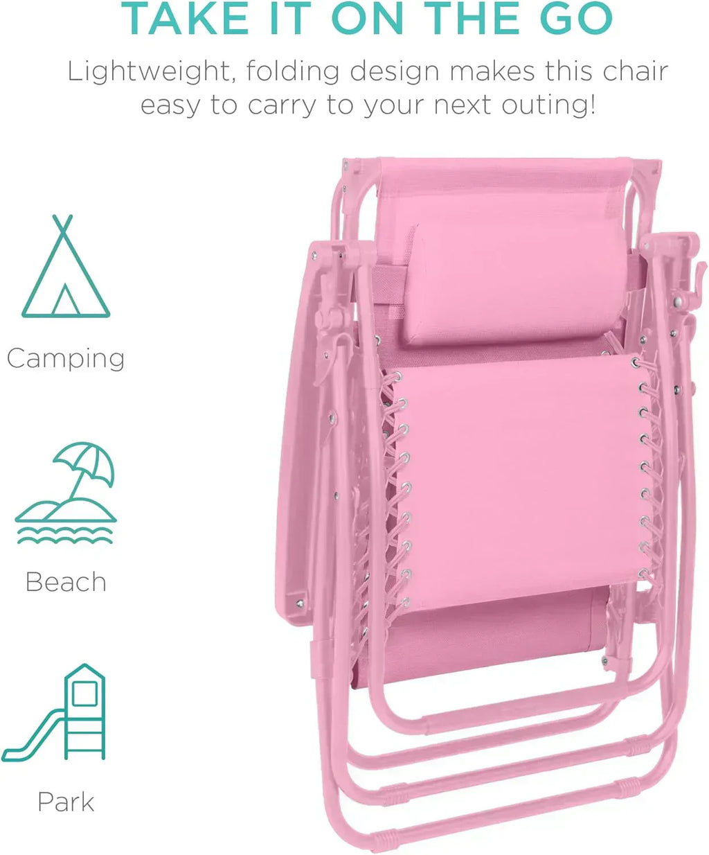 Best Choice Products Folding Zero Gravity Recliner Patio Lounge Chair Adjustable Canopy Shade