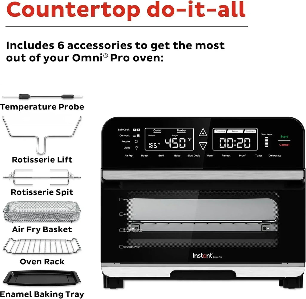 Instant Pot Omni Plus 19QT/18L Toaster Oven Air Fryer 10-in-1 Functions Fits 12 Pizza Crisp Broil