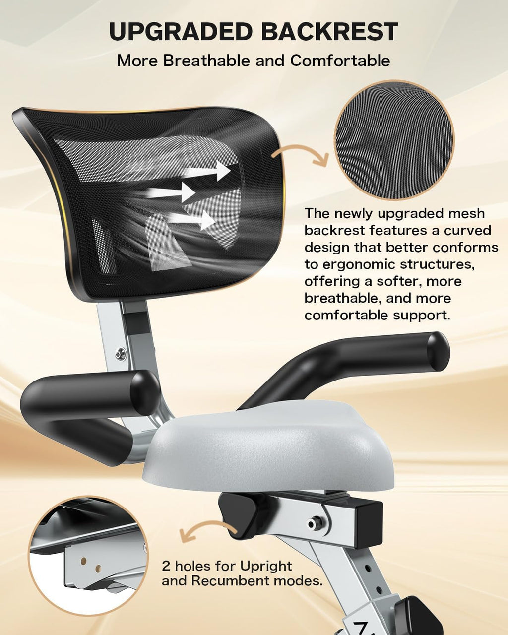 pooboo Folding Exercise Bike Foldable Fitness Stationary Bike Machine Upright Indoor Cycling Bike