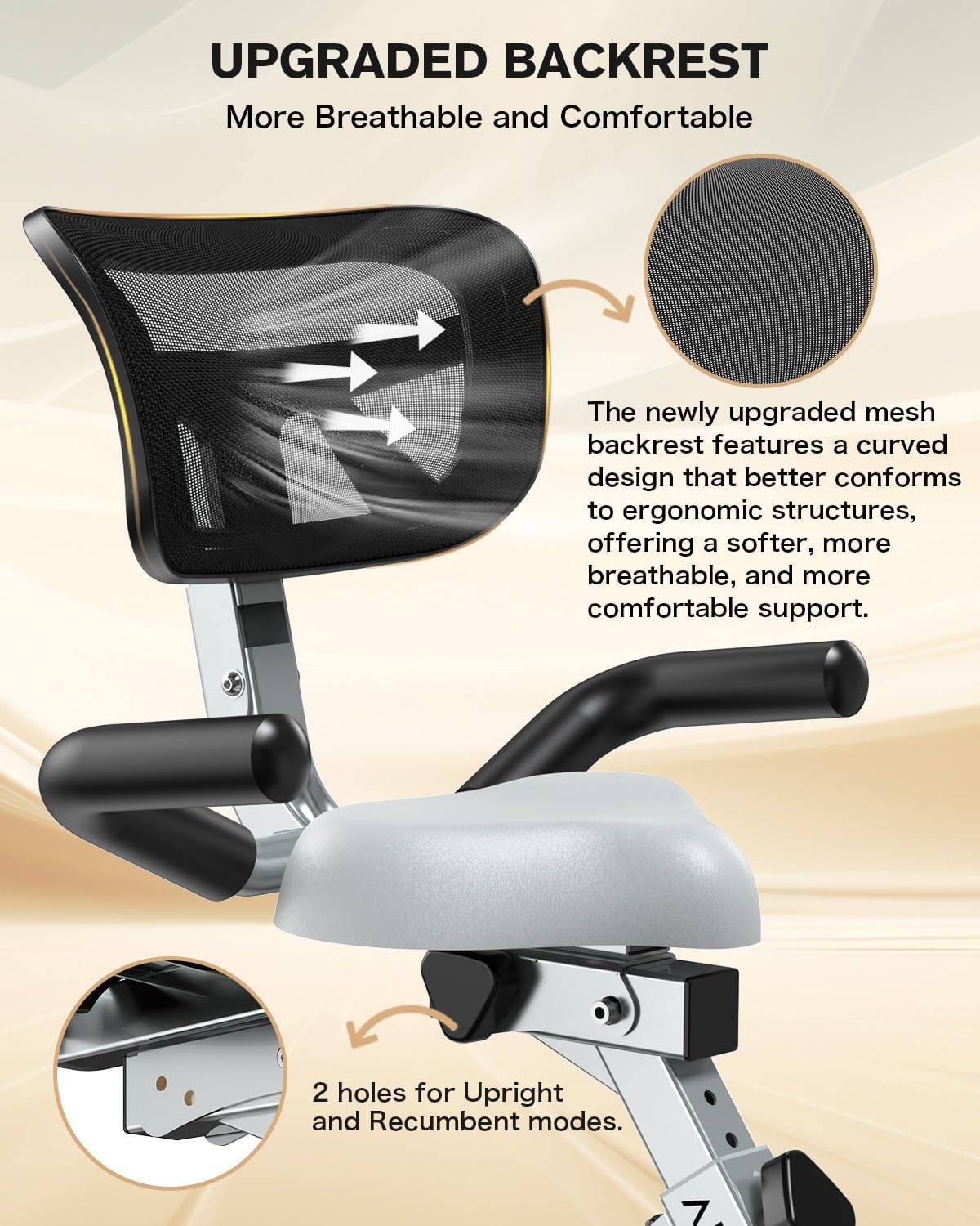 pooboo Folding Exercise Bike Foldable Fitness Stationary Bike Machine Upright Indoor Cycling Bike