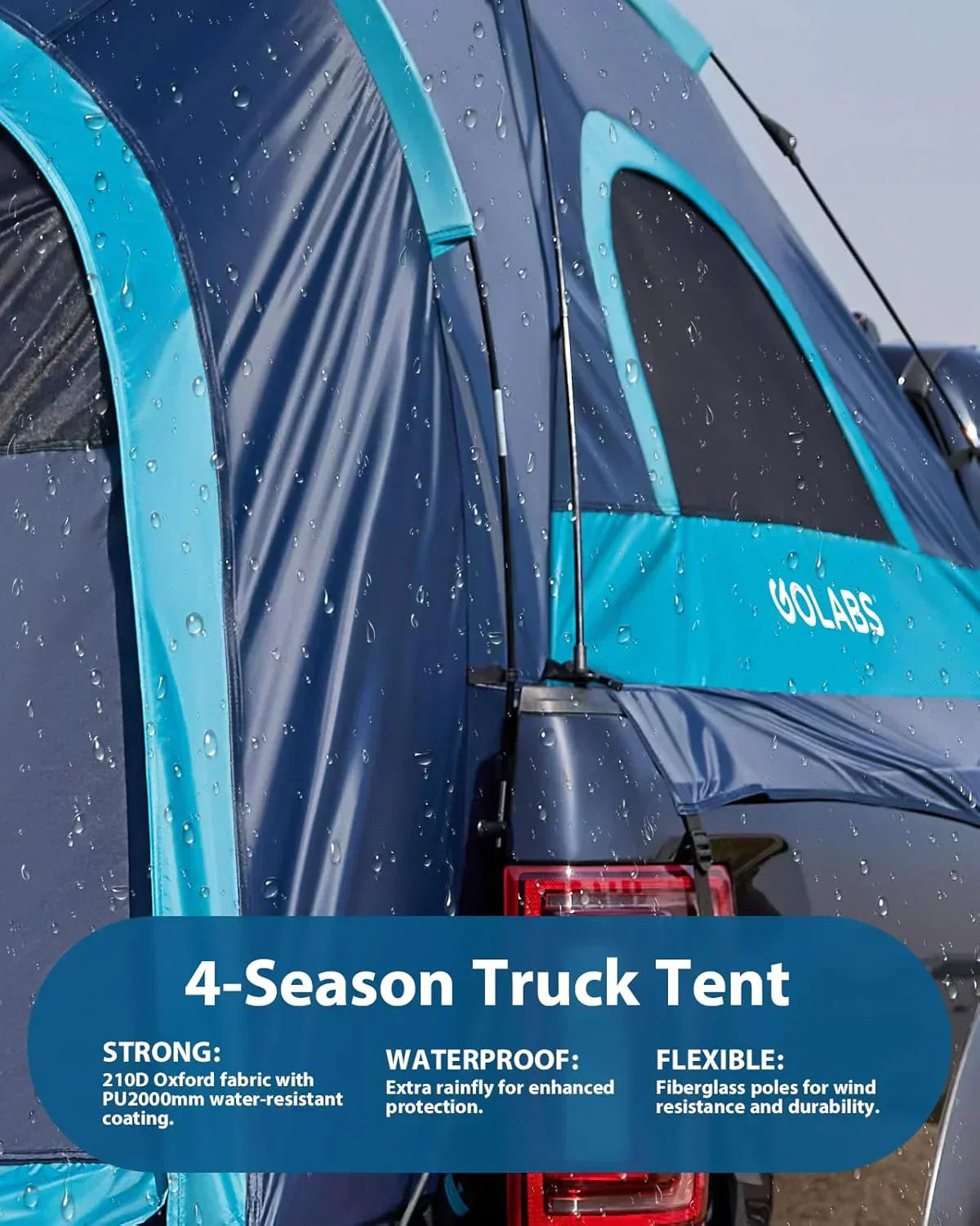 Truck Portable Bed Tent with Extra Rain Cover for Camping and Outdoor Activities