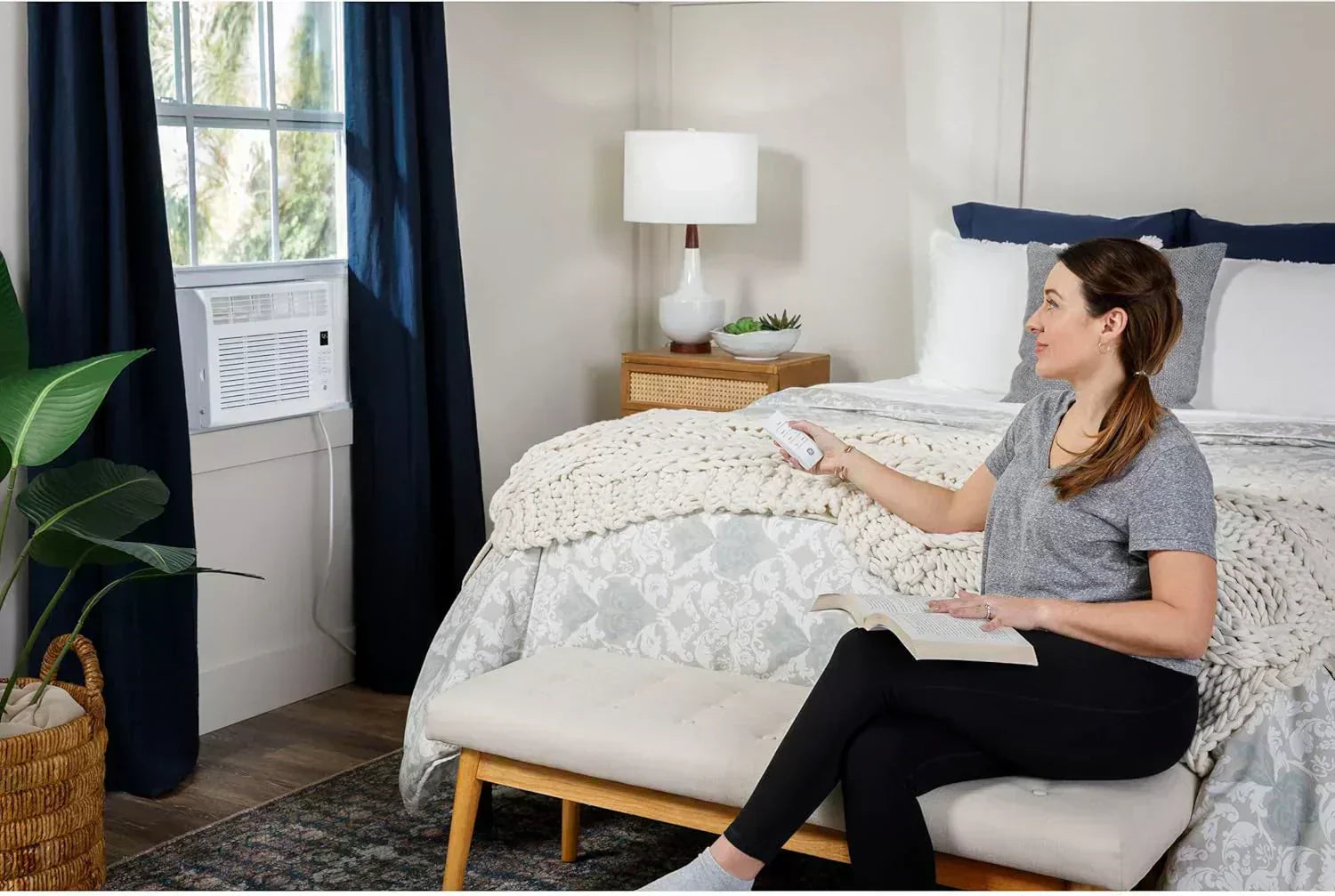 GE Window Air Conditioner Unit 5,000 BTU for Small Rooms up to 150 sq ft Manual Adjustable Fan