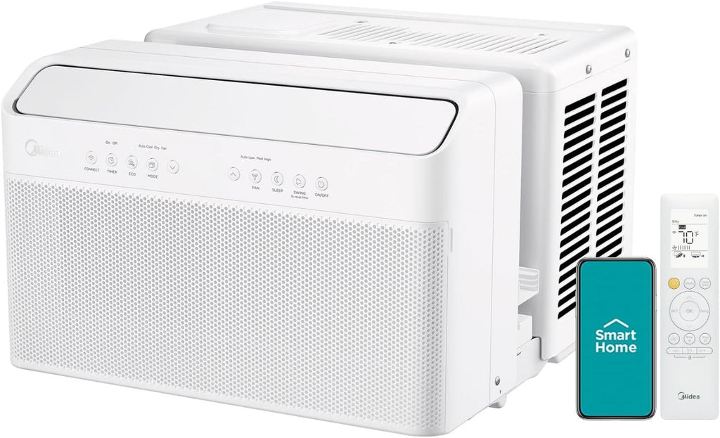 Midea 12,000 BTU U-Shaped Smart Inverter Window Air Conditioner - Cools up to 550 square feet, ultra-quiet, saves 35% energy