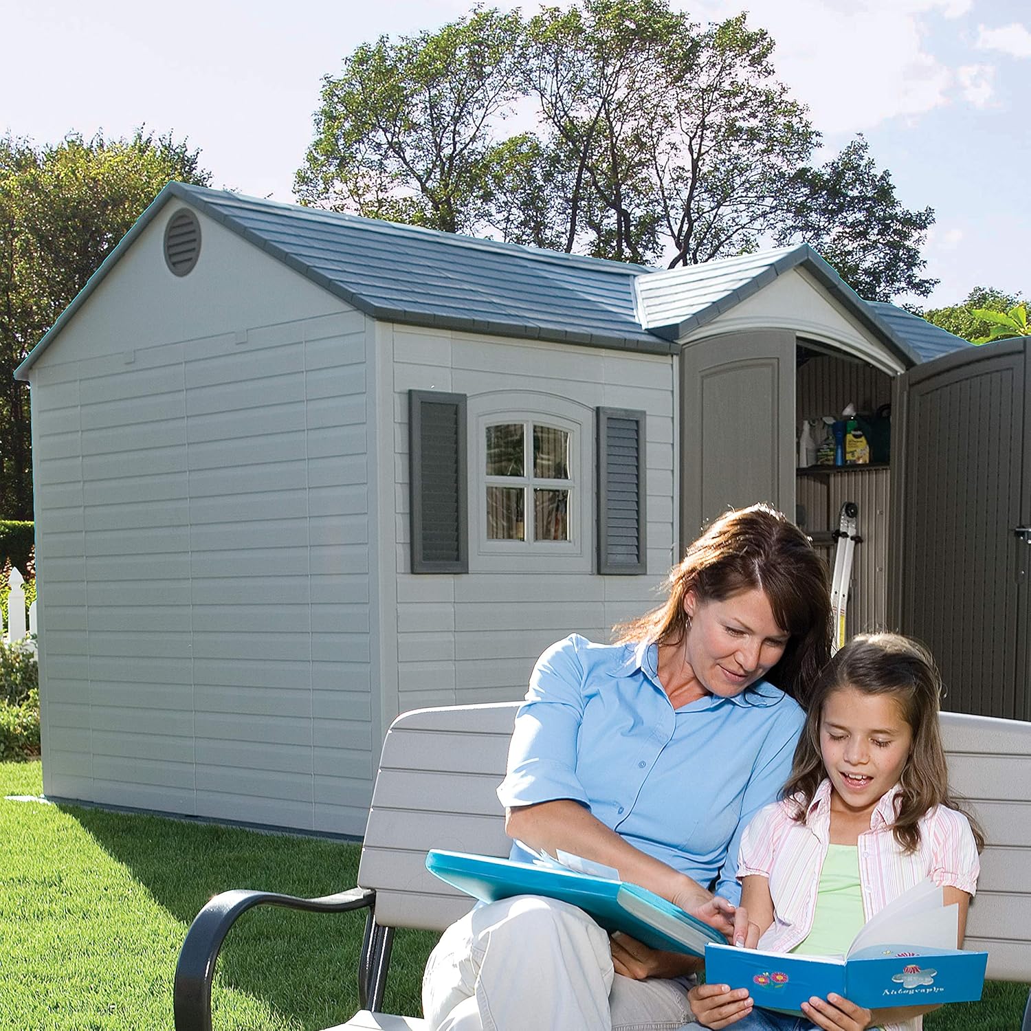 Lifetime 6446 Outdoor Storage Shed 8 x 15 Foot Desert Sand