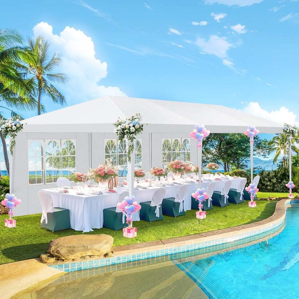 HOTEEL 10x30 Party Tent with 8 Removable Sidewalls for Parties, Weddings, BBQ