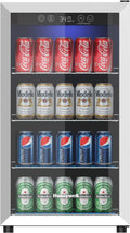 Beverage Refrigerator and Cooler 115 Can Mini Fridge with Glass Door for Soda Beer or Wine