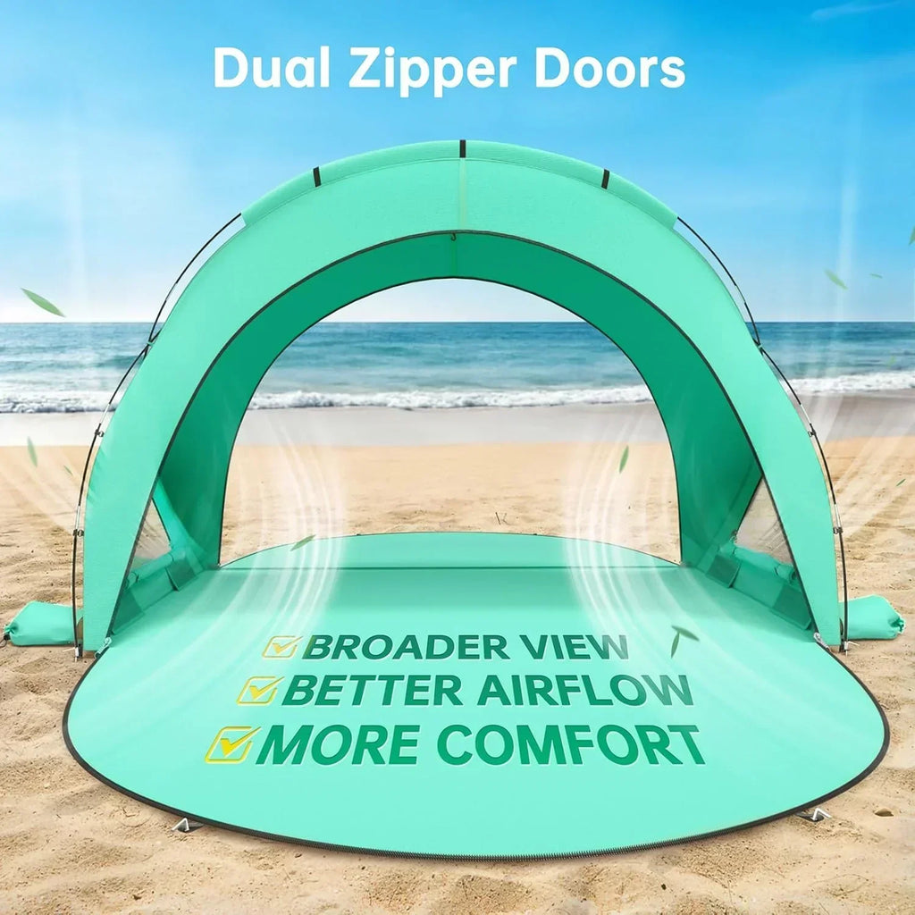 Beach Tent Sun Shelter Beach Shade Tent with UPF50+ UV Protection Beach Sun Shelter Beach Shade