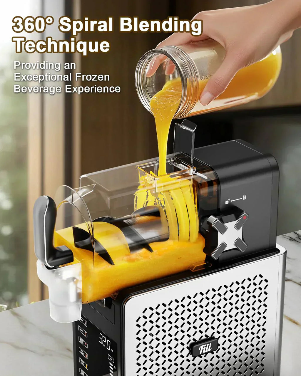 Fiii Slushie Machine 92 oz Slushy Machine for Home 6 Preset Programs Quiet Operation LED Display